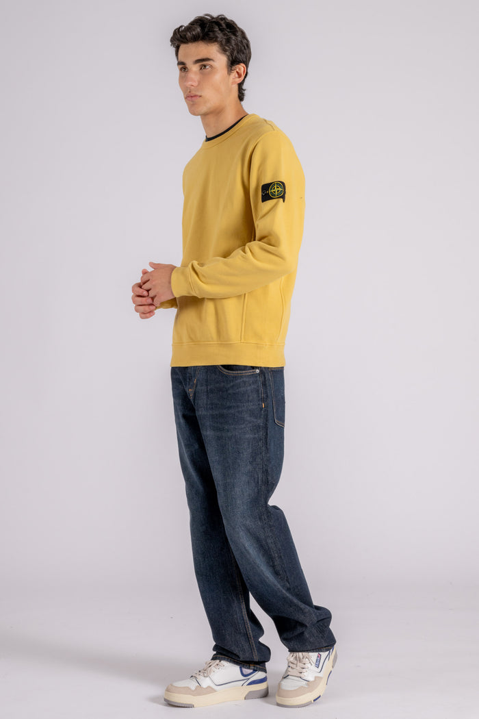 Stone Island Sweatshirt 100% Cotton Yellow