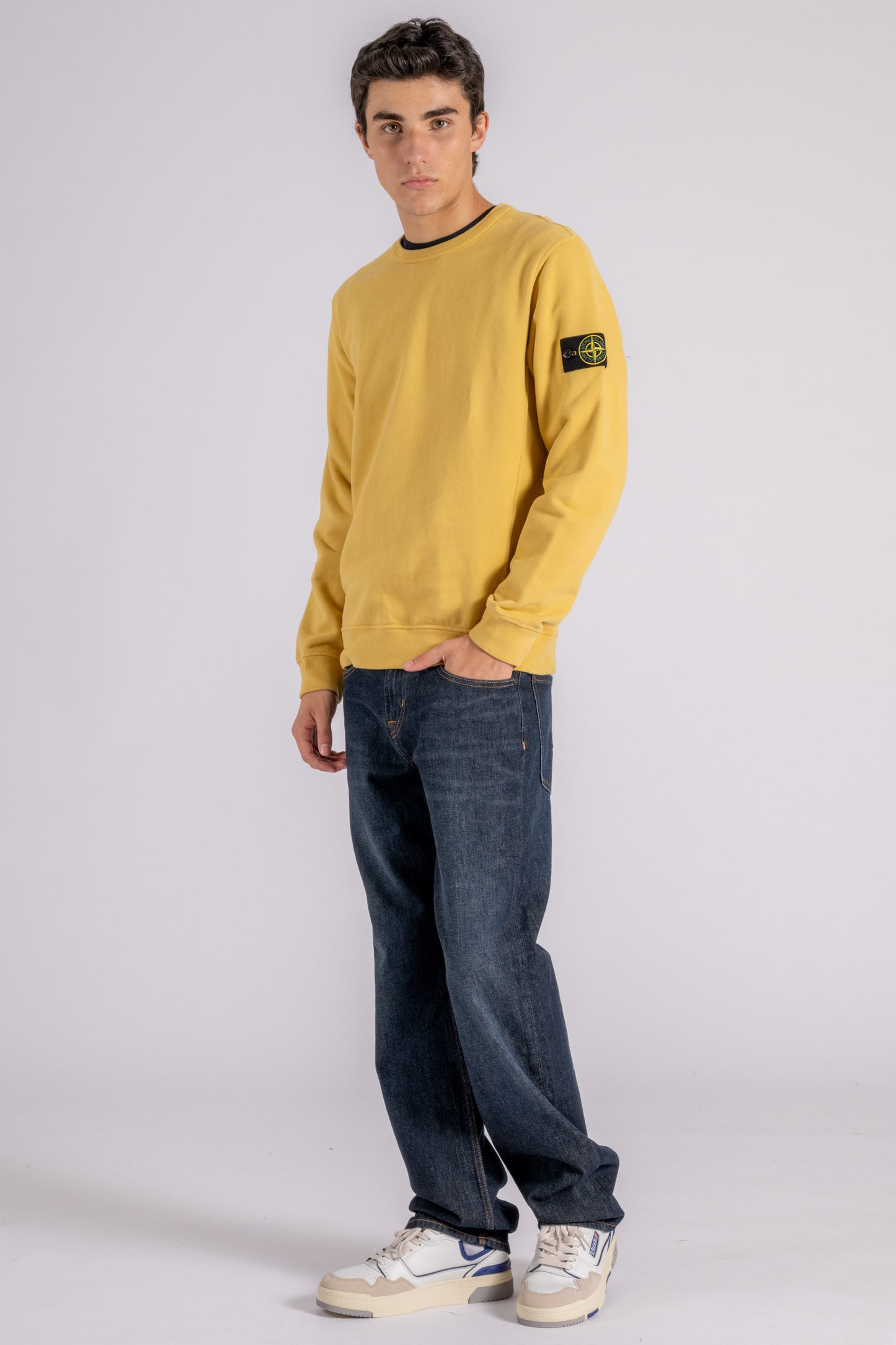  Stone Island Sweatshirt 100% Cotton Yellow Giallo Uomo - 2