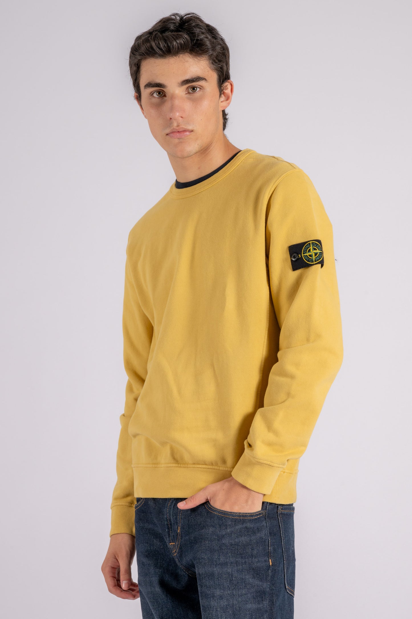  Stone Island Sweatshirt 100% Cotton Yellow Giallo Uomo - 5