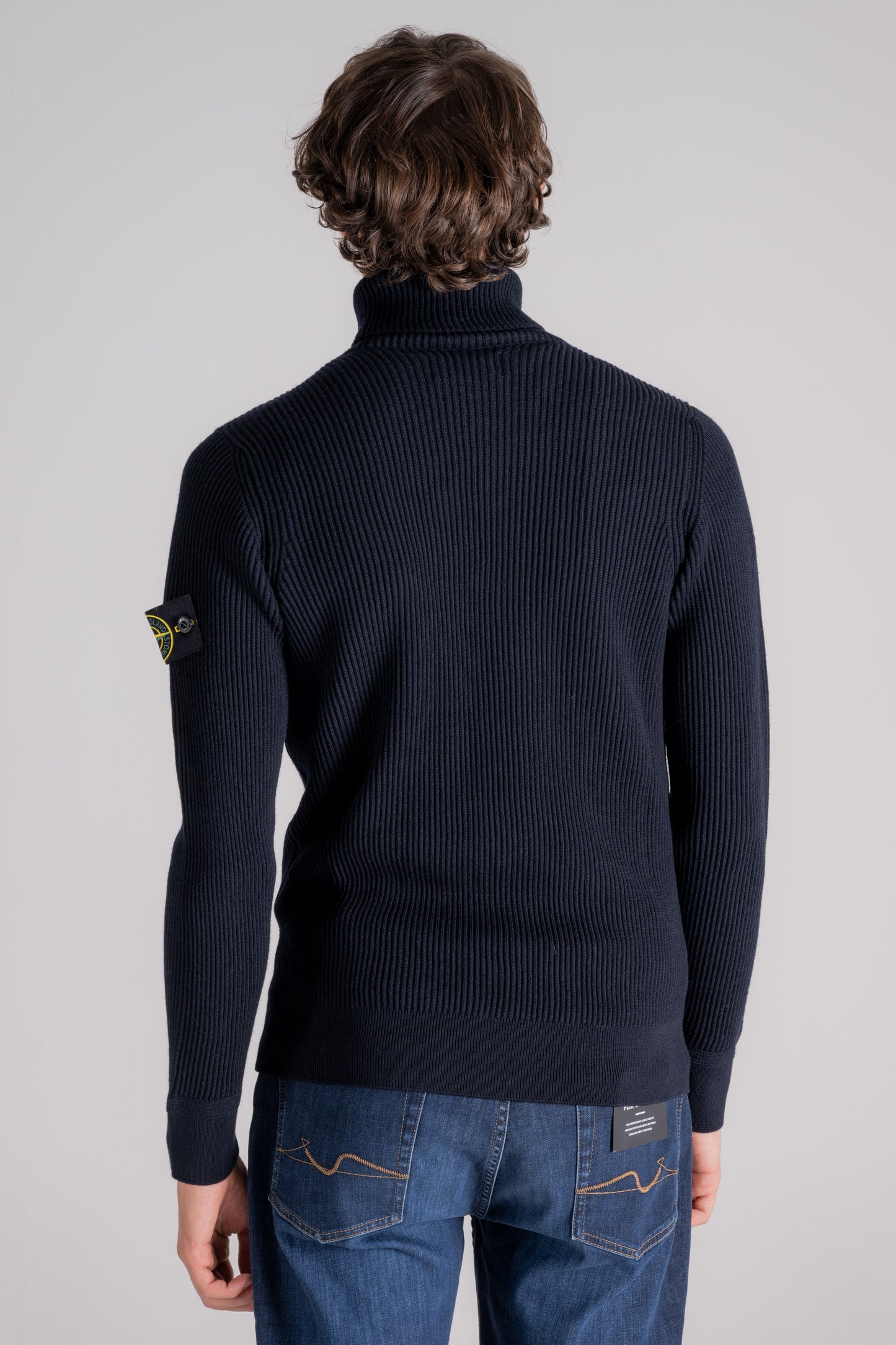  Stone Island Virgin Wool Blue Sweater Blu Uomo - 5