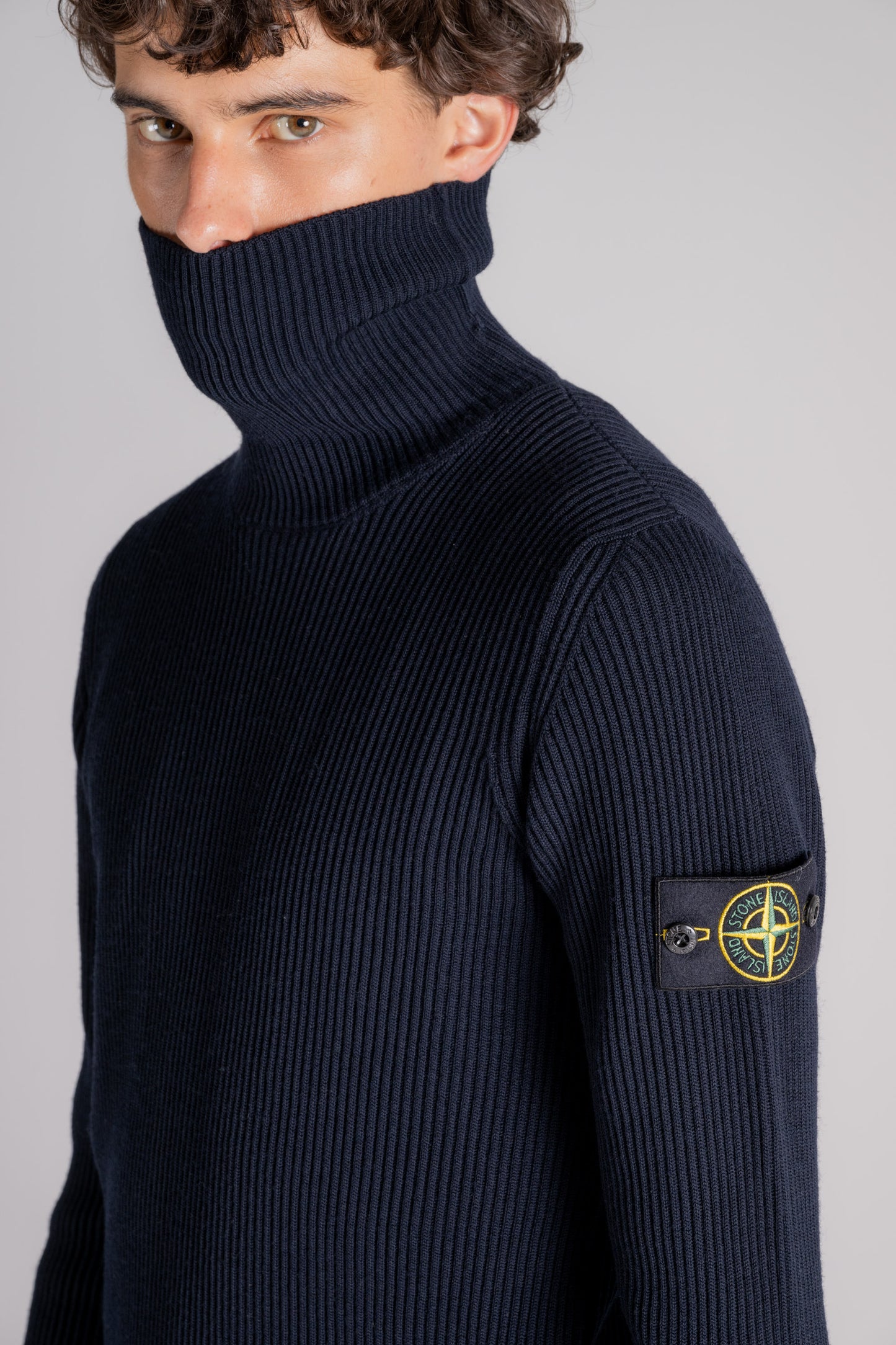  Stone Island Virgin Wool Blue Sweater Blu Uomo - 6