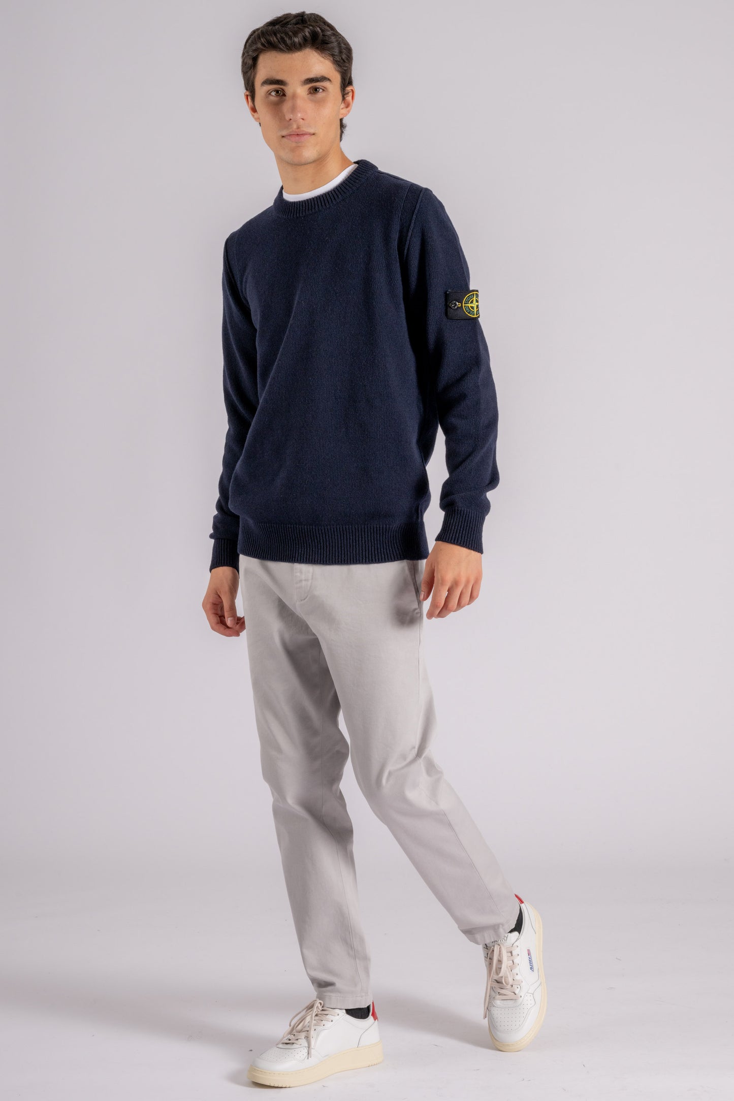  Stone Island Crewneck Wool/nylon Blue Sweater Blu Uomo - 3