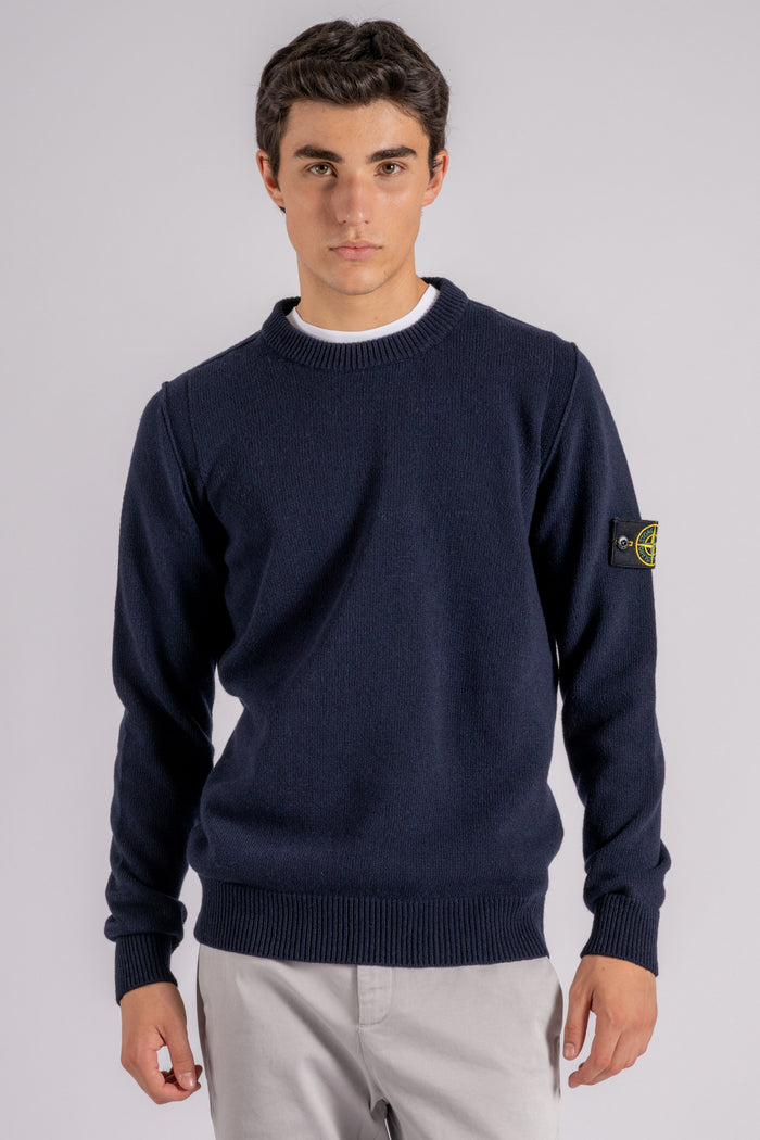  Stone Island Crewneck Wool/nylon Blue Sweater Blu Uomo - 4