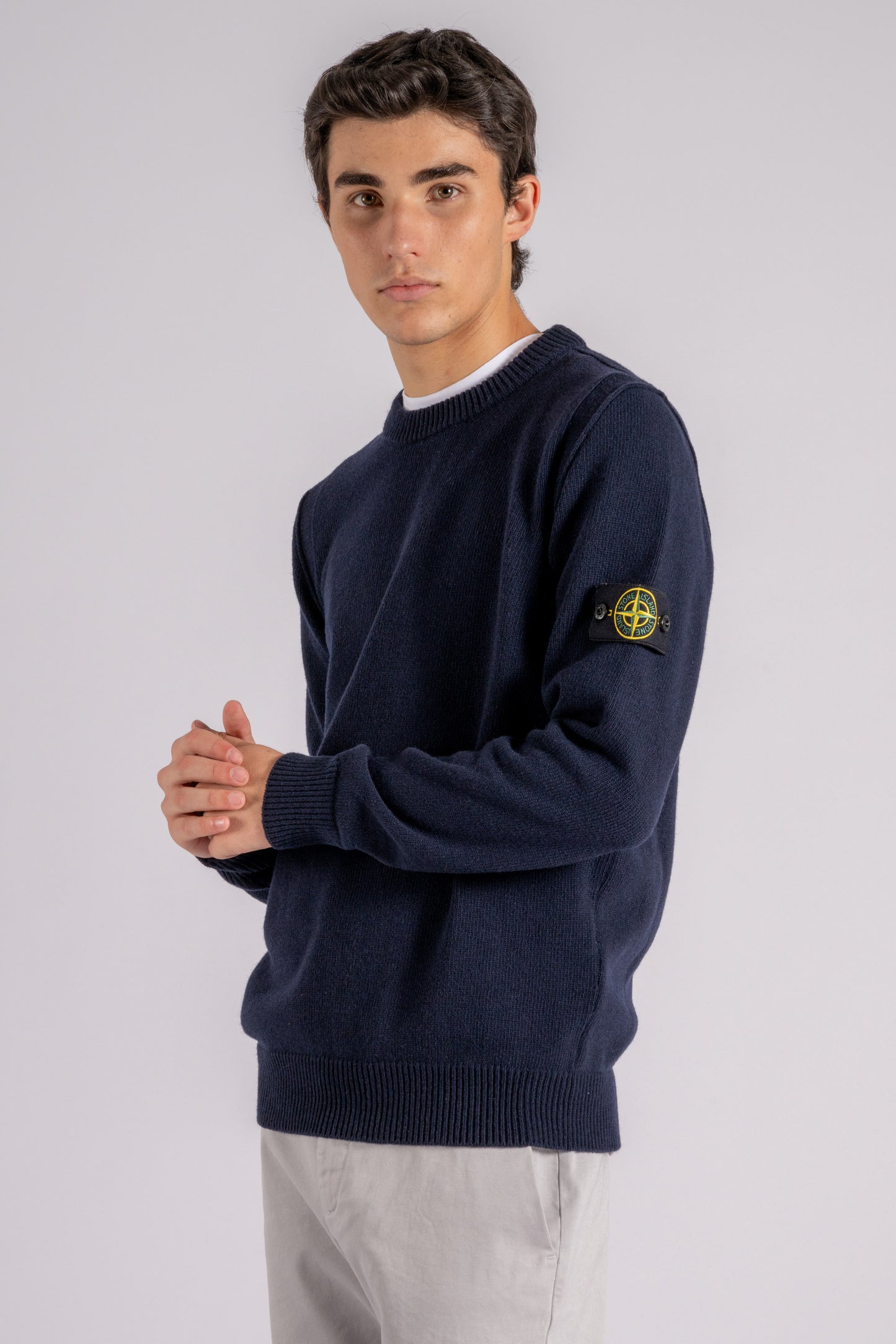  Stone Island Crewneck Wool/nylon Blue Sweater Blu Uomo - 5