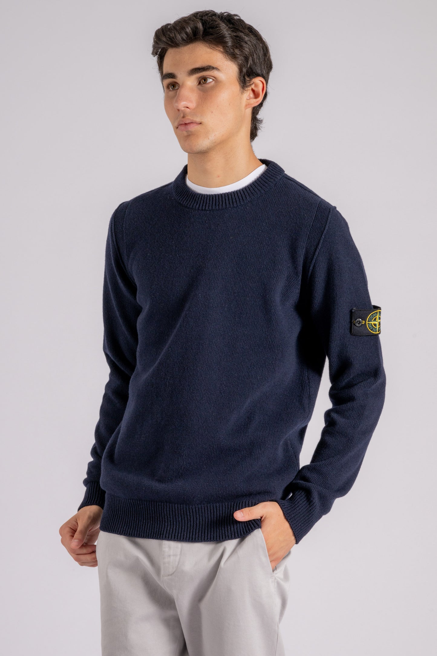  Stone Island Crewneck Wool/nylon Blue Sweater Blu Uomo - 6