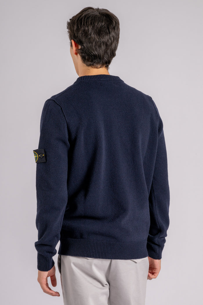  Stone Island Crewneck Wool/nylon Blue Sweater Blu Uomo - 8