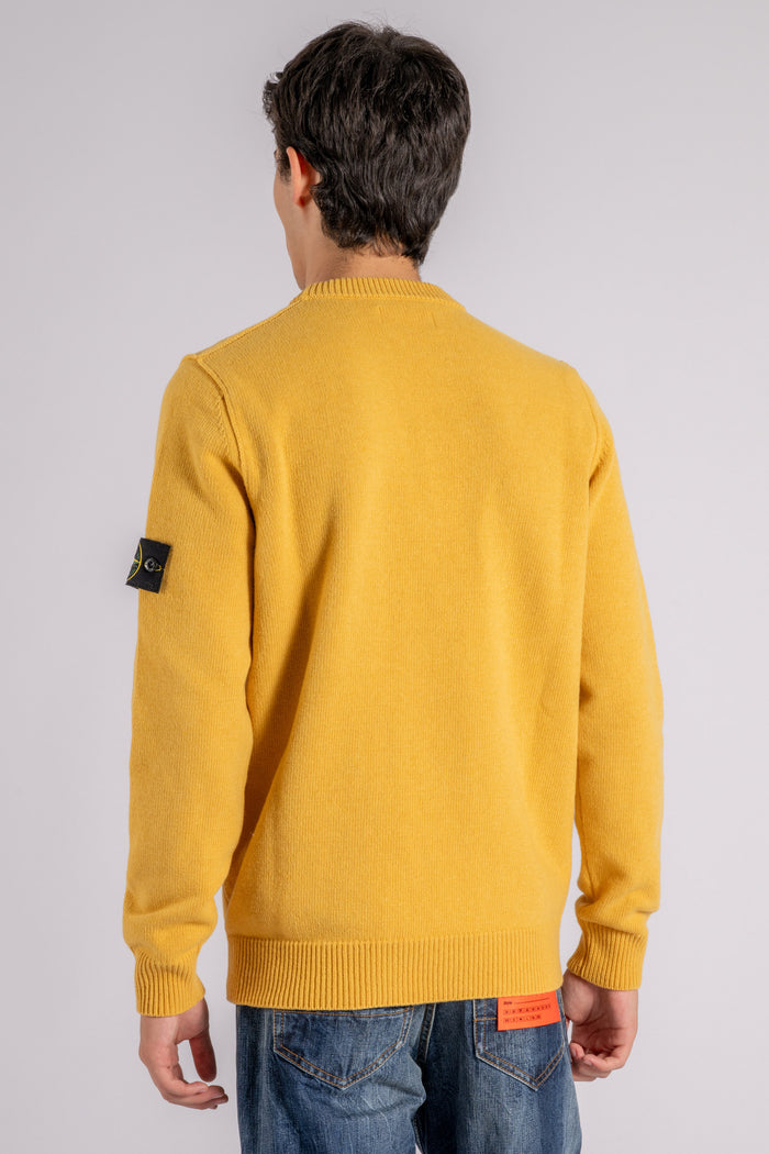  Stone Island Crew Neck Sweater Wool/polyamide Yellow Giallo Uomo - 6