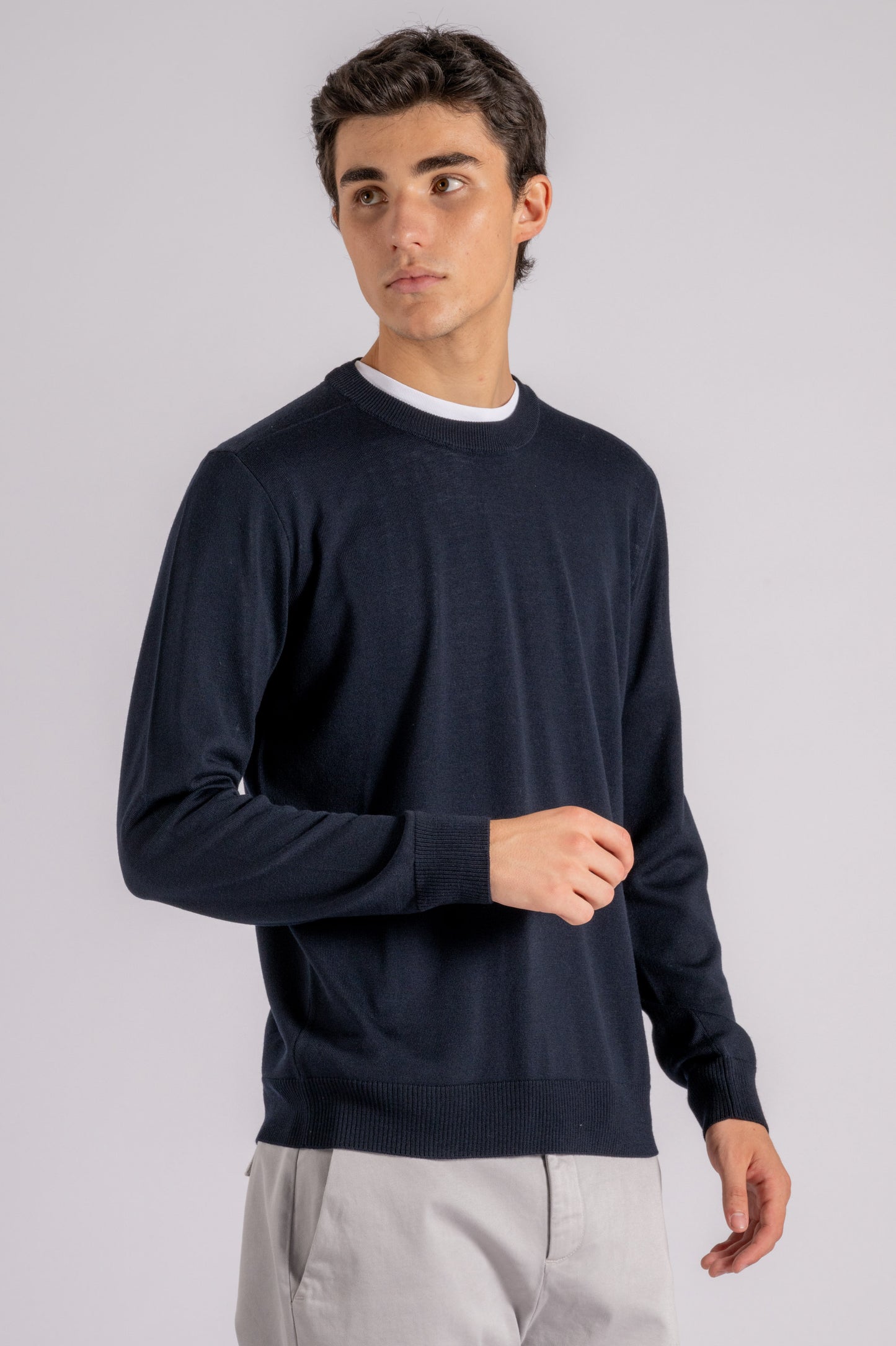  Stone Island Knitwear Rws 100% Virgin Wool Blue Blu Uomo - 5