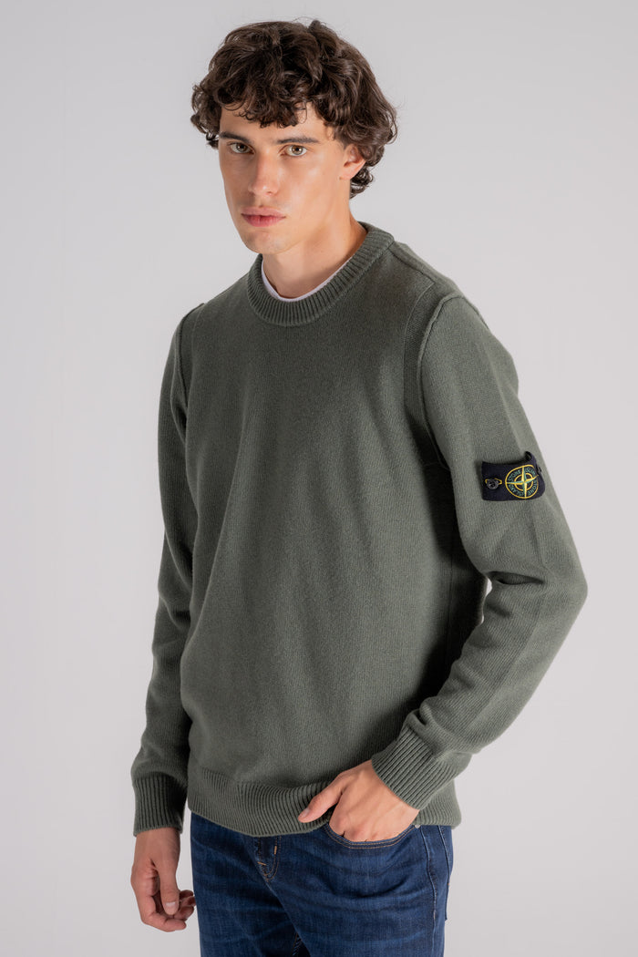 Stone Island Crew Neck Sweater Wool/Polyamide Green