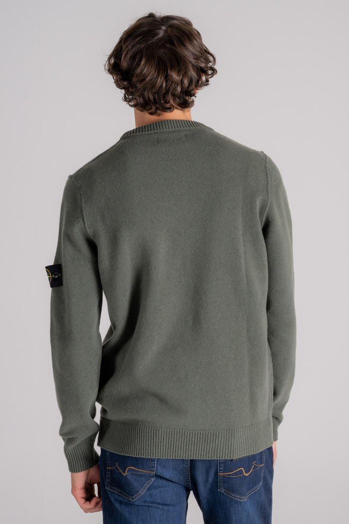  Stone Island Crew Neck Sweater Wool/polyamide Green Verde Uomo - 3