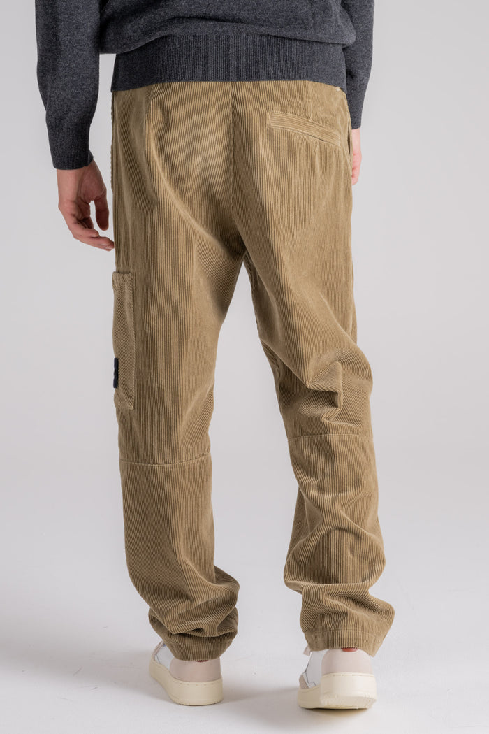  Stone Island Regular Fit Green Cotton Pants Beige Uomo - 3