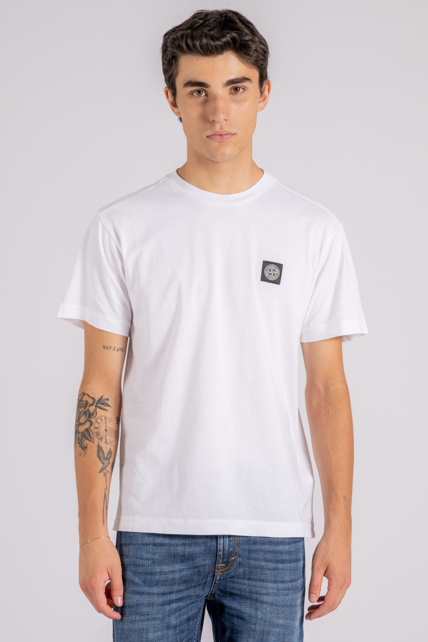  Stone Island T-shirt 100% Cotton White Bianco Uomo - 1