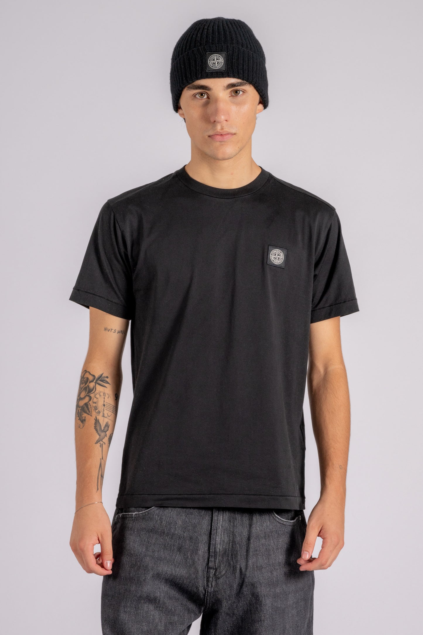  Stone Island T-shirt 100% Cotton Black Nero Uomo - 1