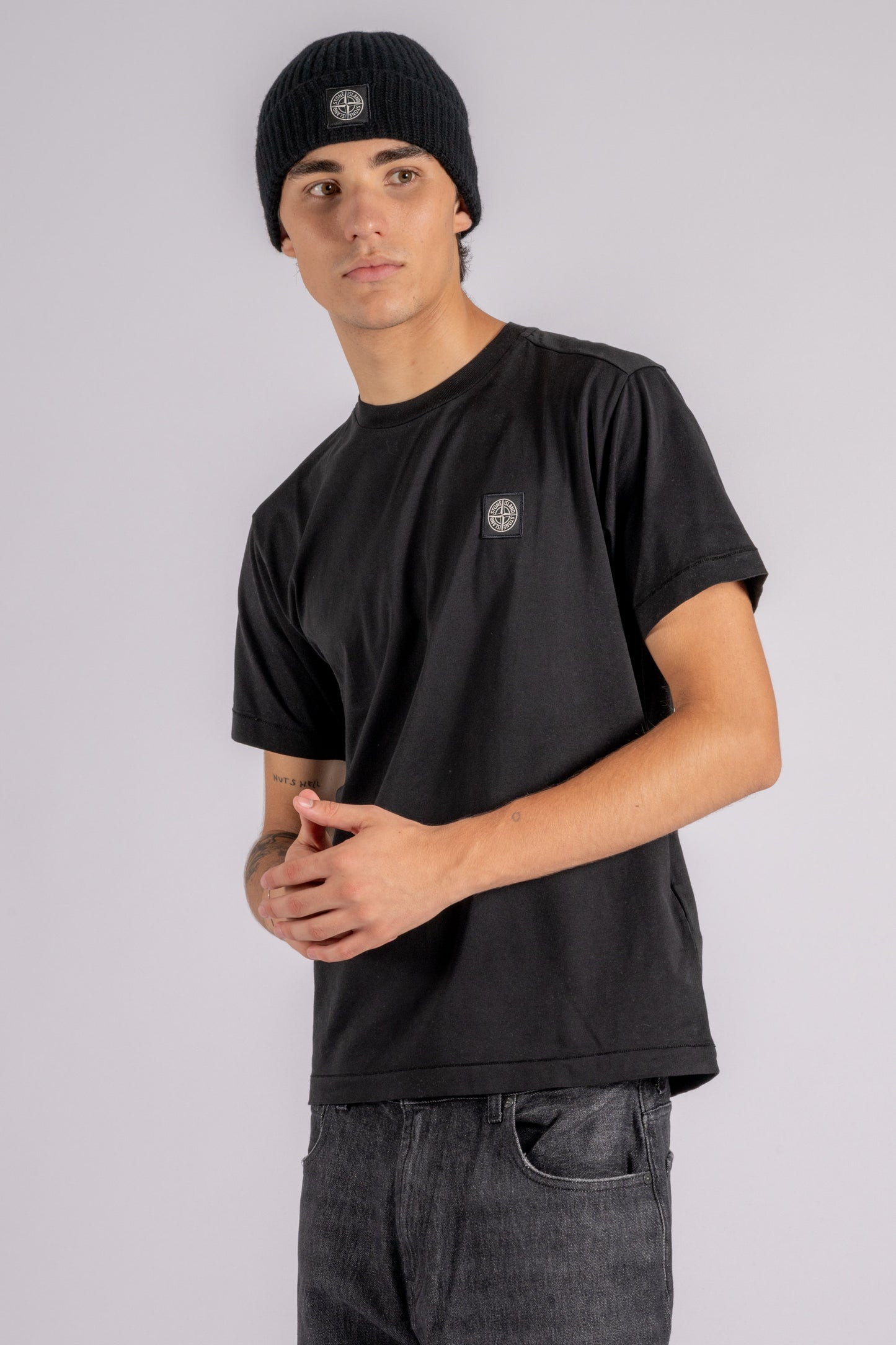  Stone Island T-shirt 100% Cotton Black Nero Uomo - 3