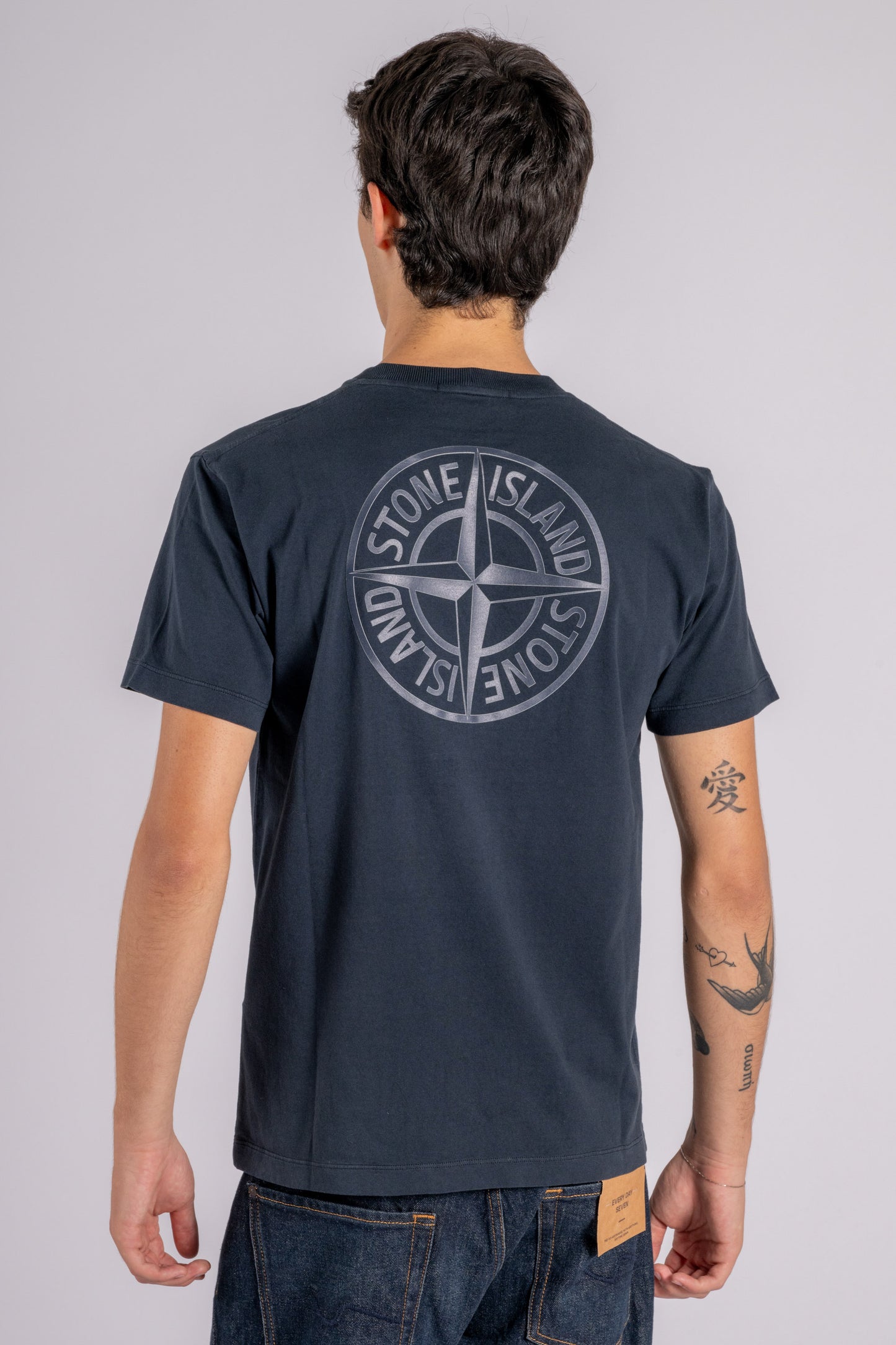  Stone Island T-shirt 100% Cotton Blue Blu Uomo - 4