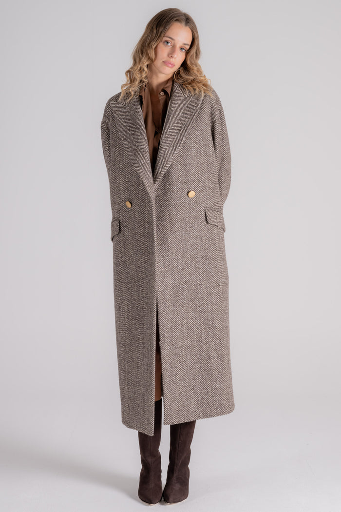  Tagliatore 0205 Coat 50% Wool 25% Acrylic 17% Polyester 8% Polyamide Marrone Donna - 4