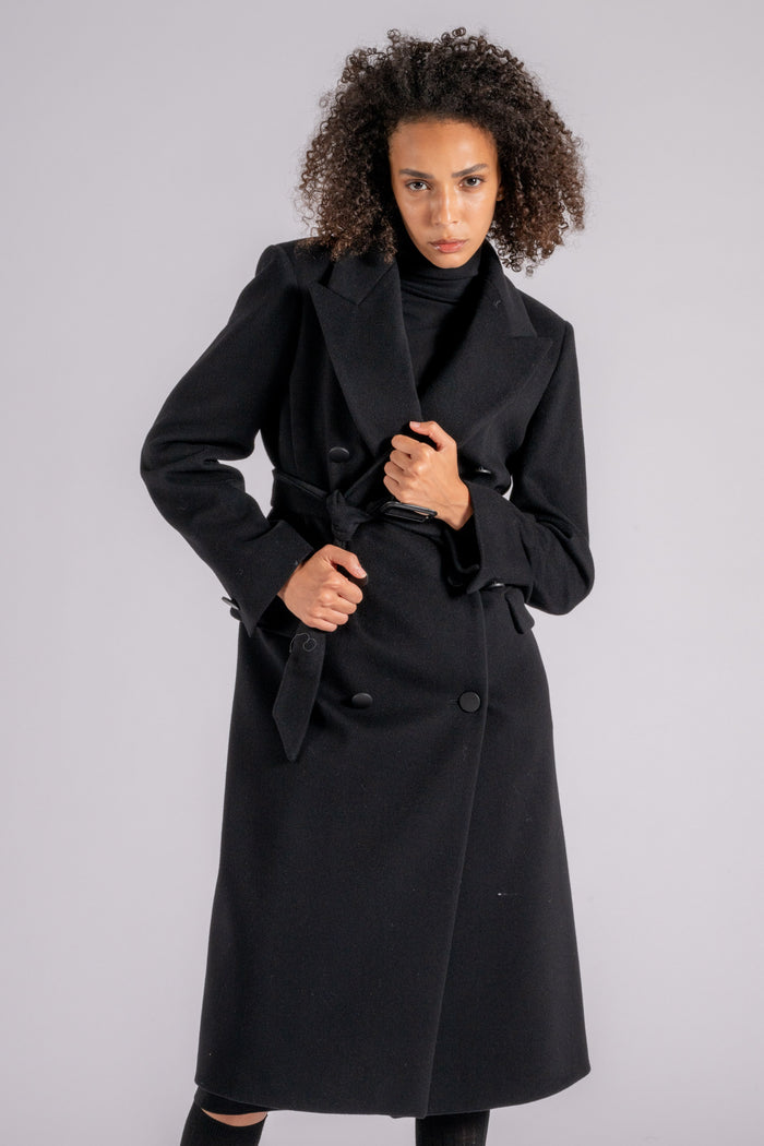 Tagliatore 0205 Virgin Wool/Cashmere Black Coat