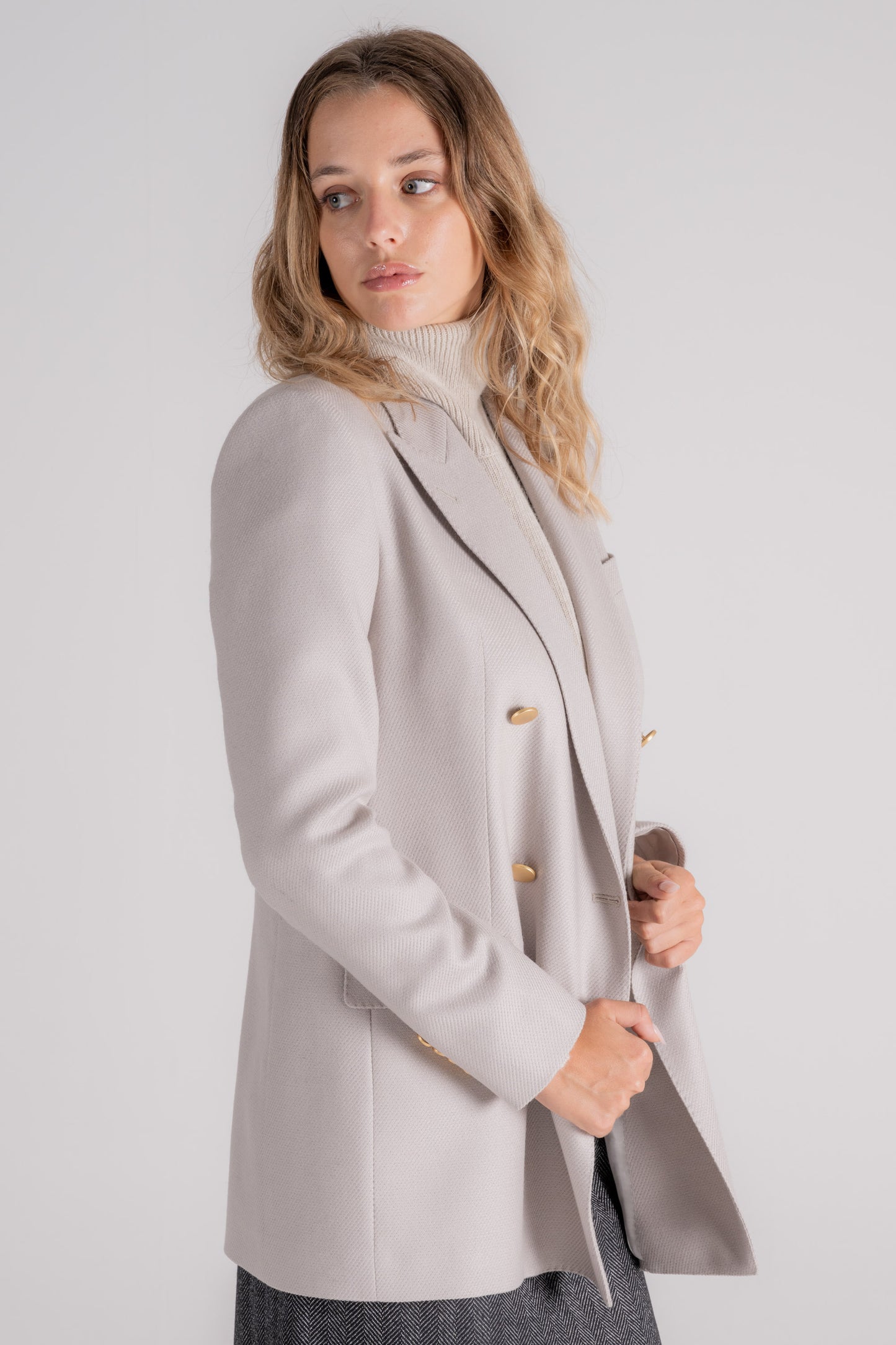  Tagliatore 0205 Beige Jacket In Virgin Wool/polyamide/elastane Beige Donna - 3