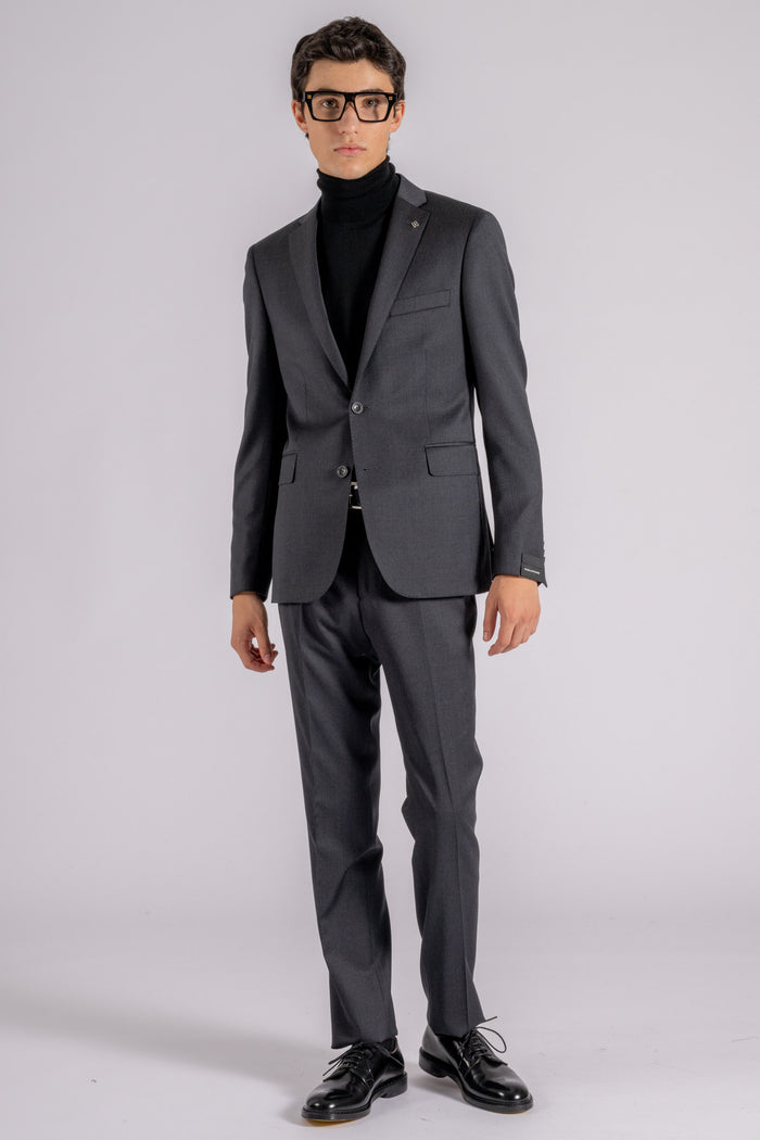  Tagliatore Suit 100% Virgin Wool Grey Grigio Uomo - 4