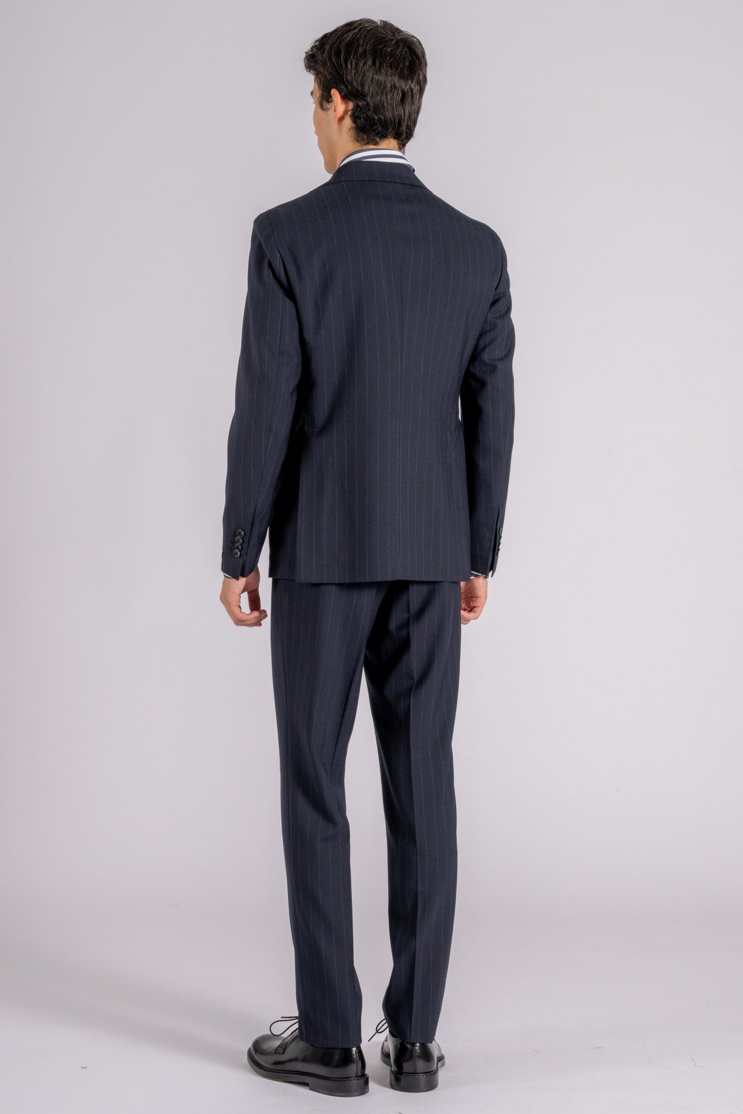  Tagliatore Blue Suit 100% Wv Pinstriped Blu Uomo - 3