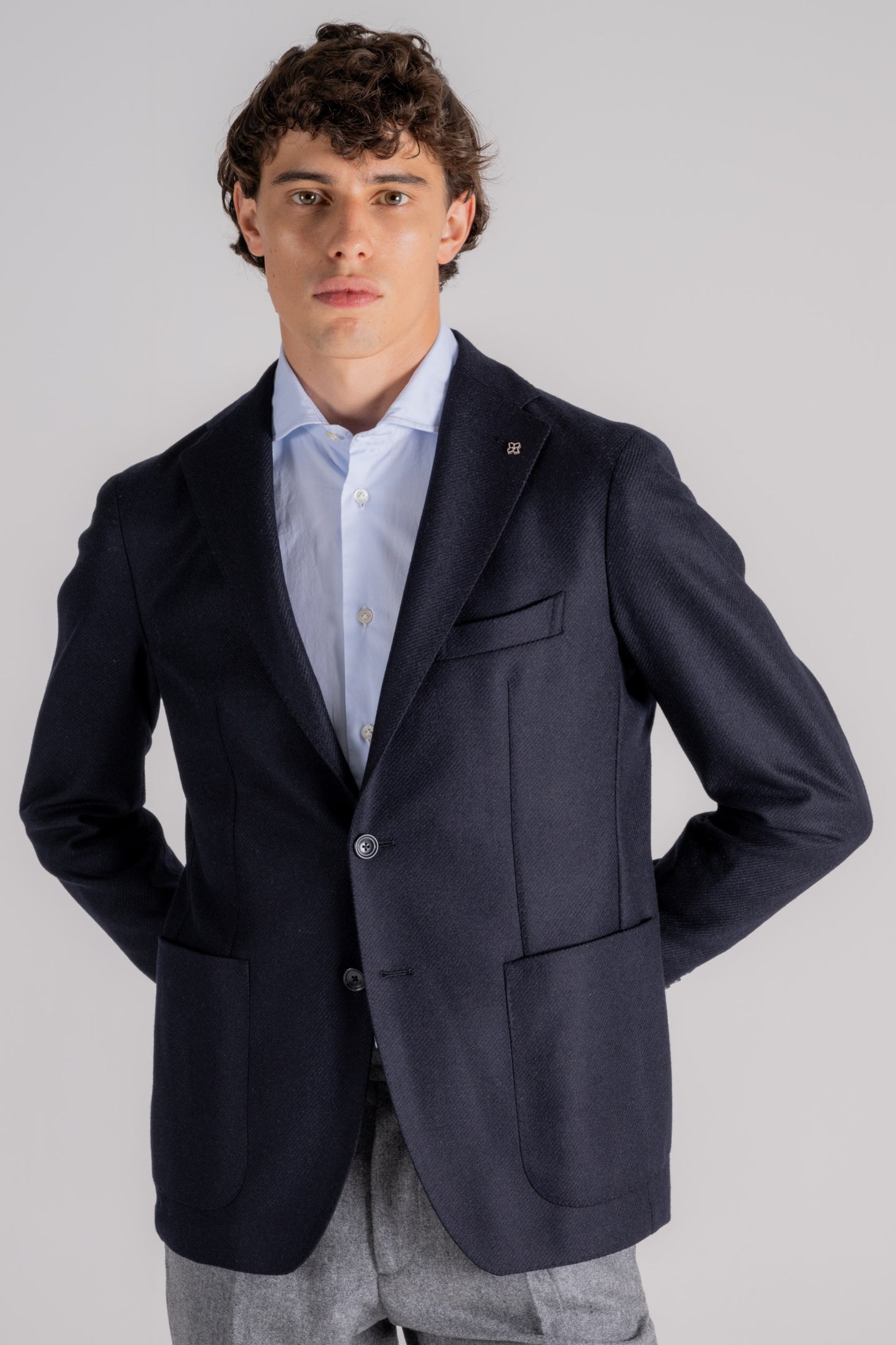  Tagliatore Blue Wool/cashmere Jacket Blu Uomo - 2