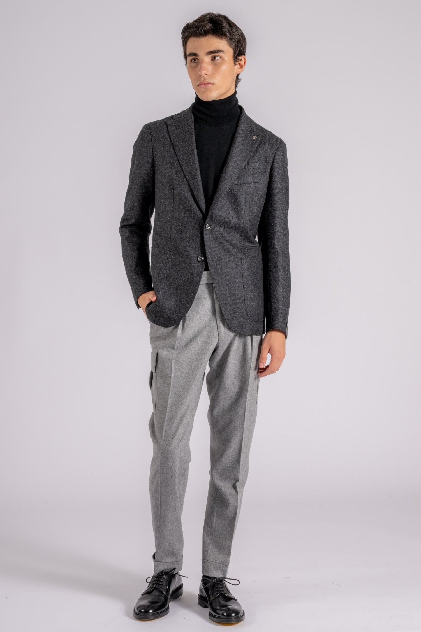  Tagliatore Single-breasted Jacket 95% Wv 5% Ws Grey Grigio Uomo - 1