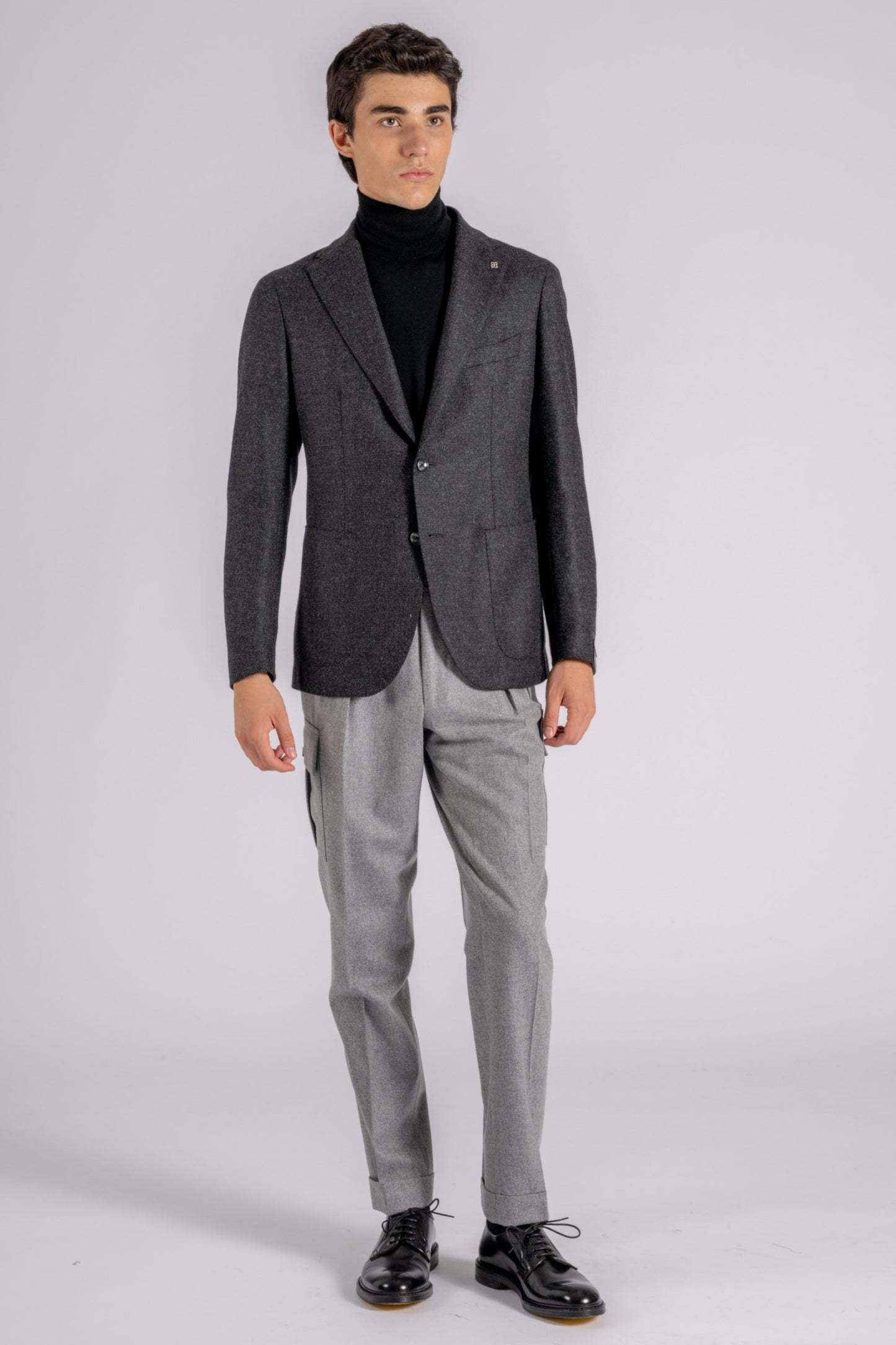  Tagliatore Single-breasted Jacket 95% Wv 5% Ws Grey Grigio Uomo - 2