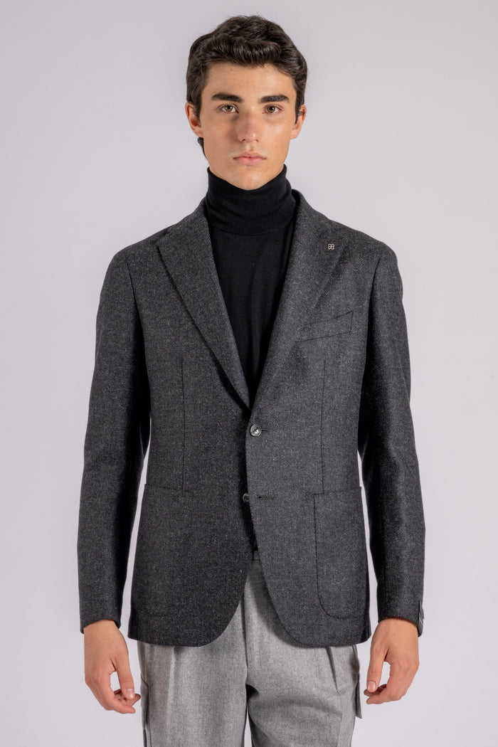  Tagliatore Single-breasted Jacket 95% Wv 5% Ws Grey Grigio Uomo - 3