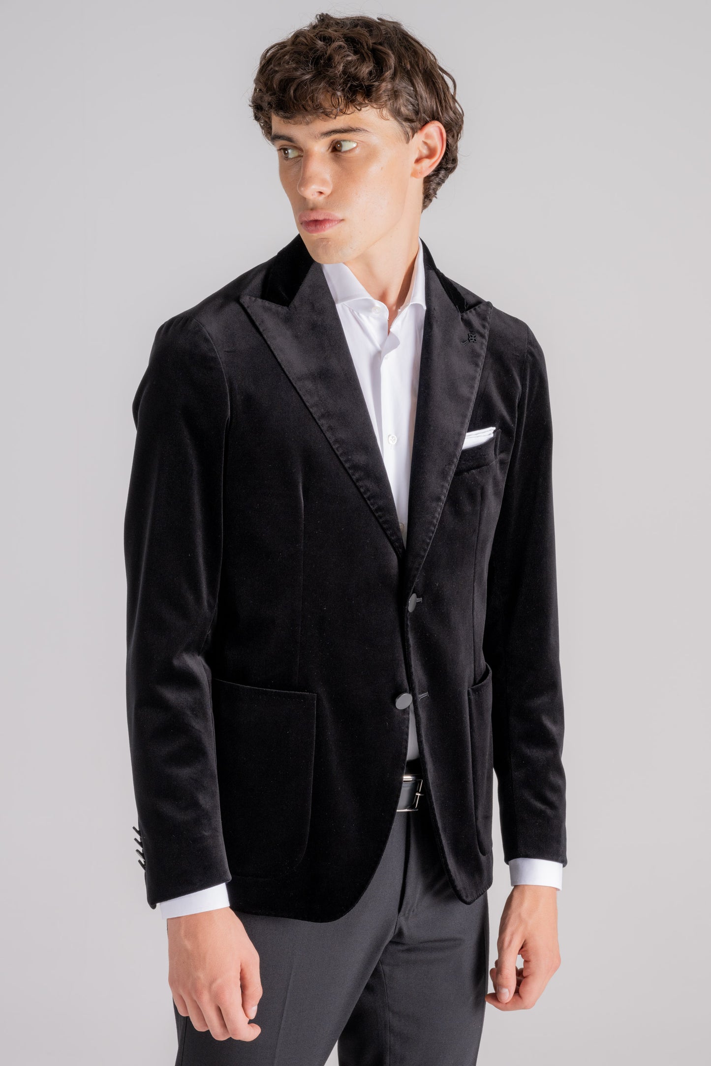  Tagliatore Smooth Velvet Jacket Black Nero Uomo - 4