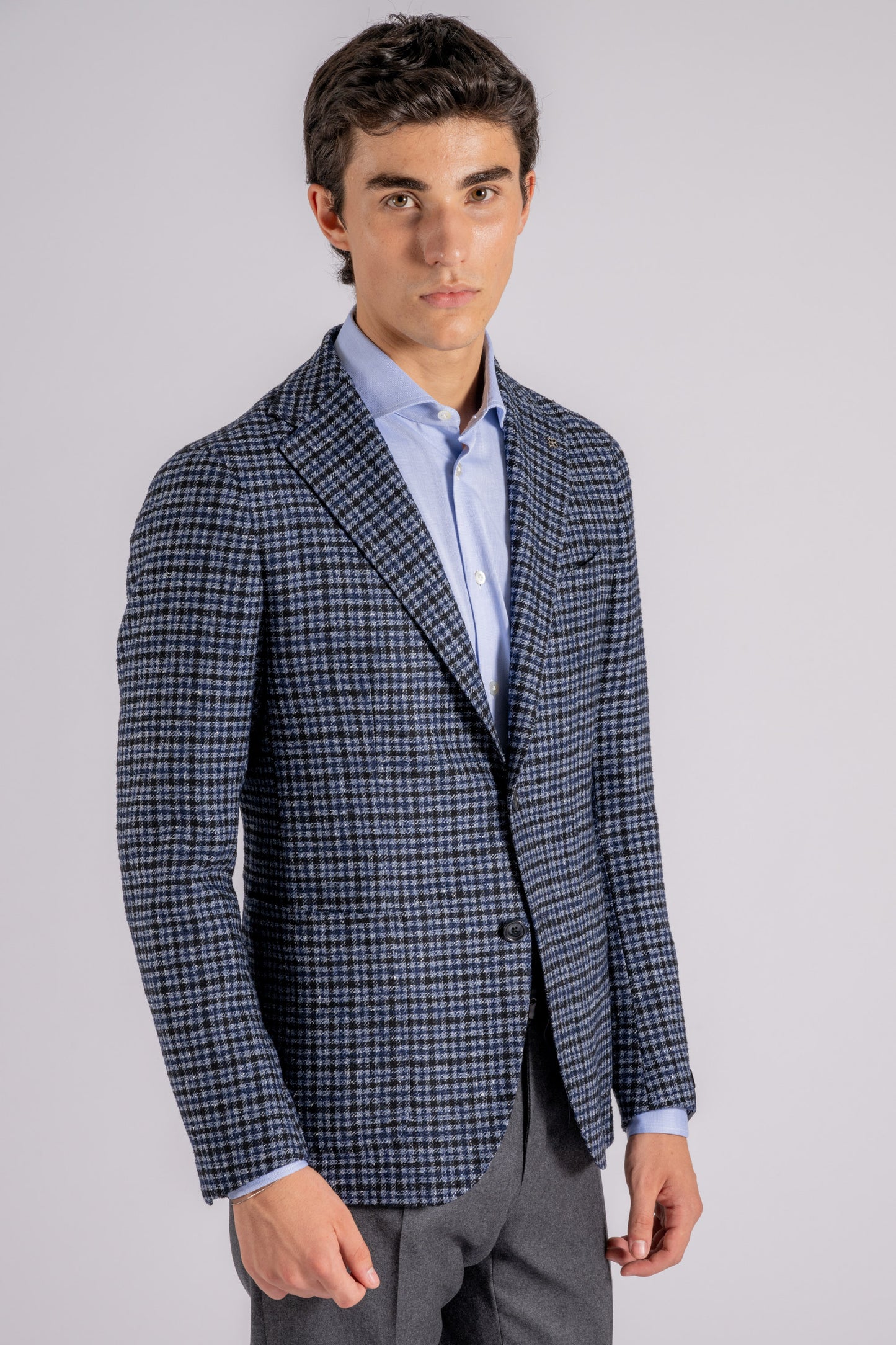  Tagliatore Blue Jacket In Virgin Wool, Silk, Polyamide, And Cashmere Blu Uomo - 3