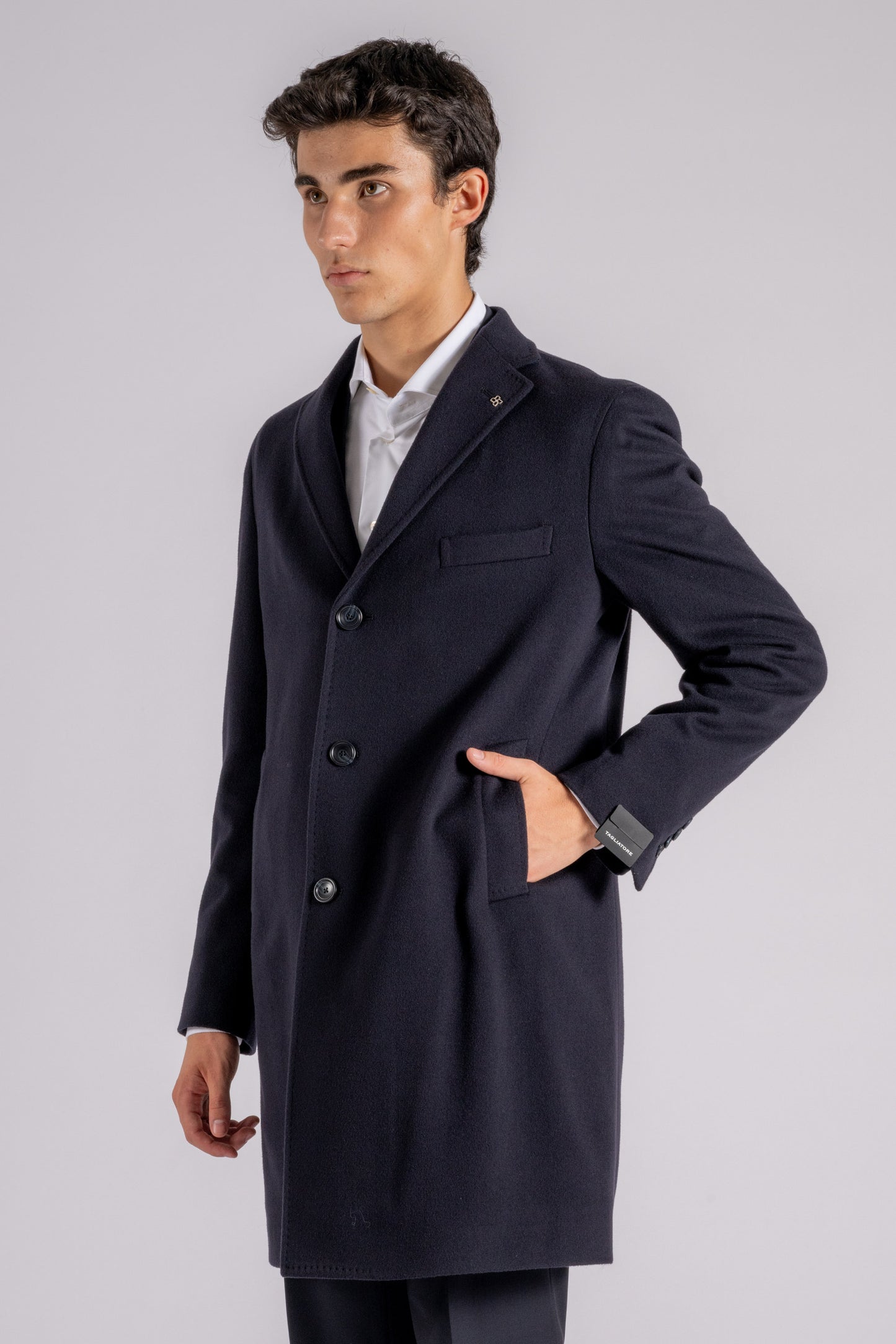  Tagliatore Men's Blue Virgin Wool/cashmere Coat Blu Uomo - 5