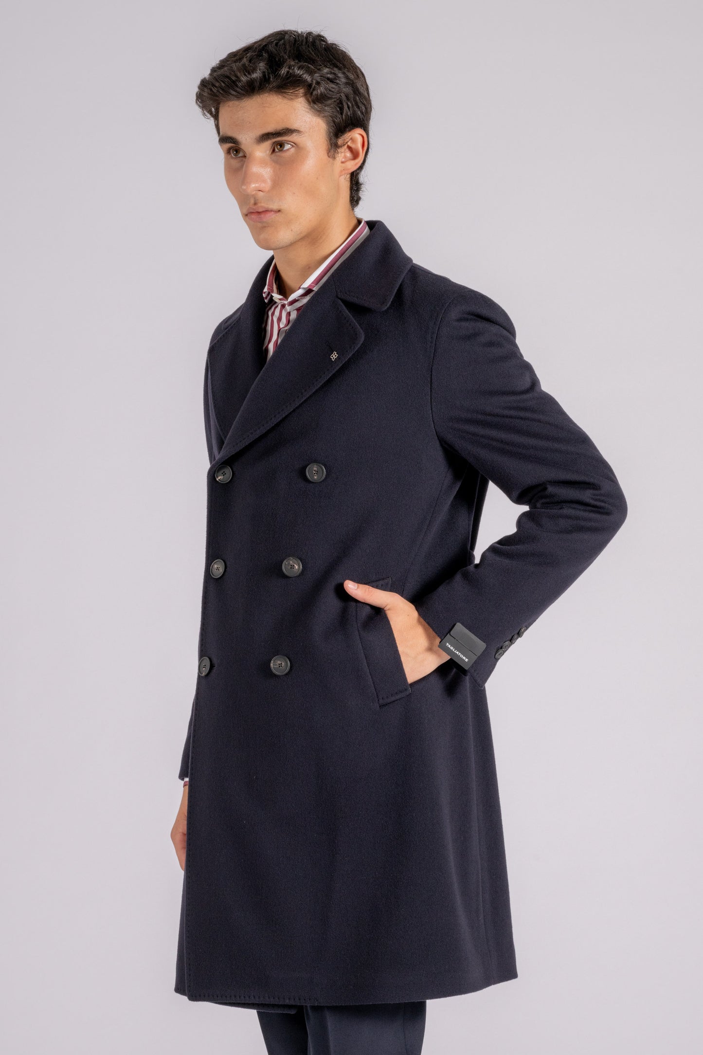  Tagliatore Blue Coat Virgin Wool/cashmere Blu Uomo - 2