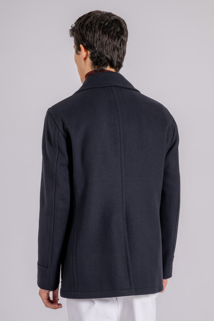  Tagliatore Blue Wool Overcoat, Polyamide And Cashmere Blu Uomo - 3