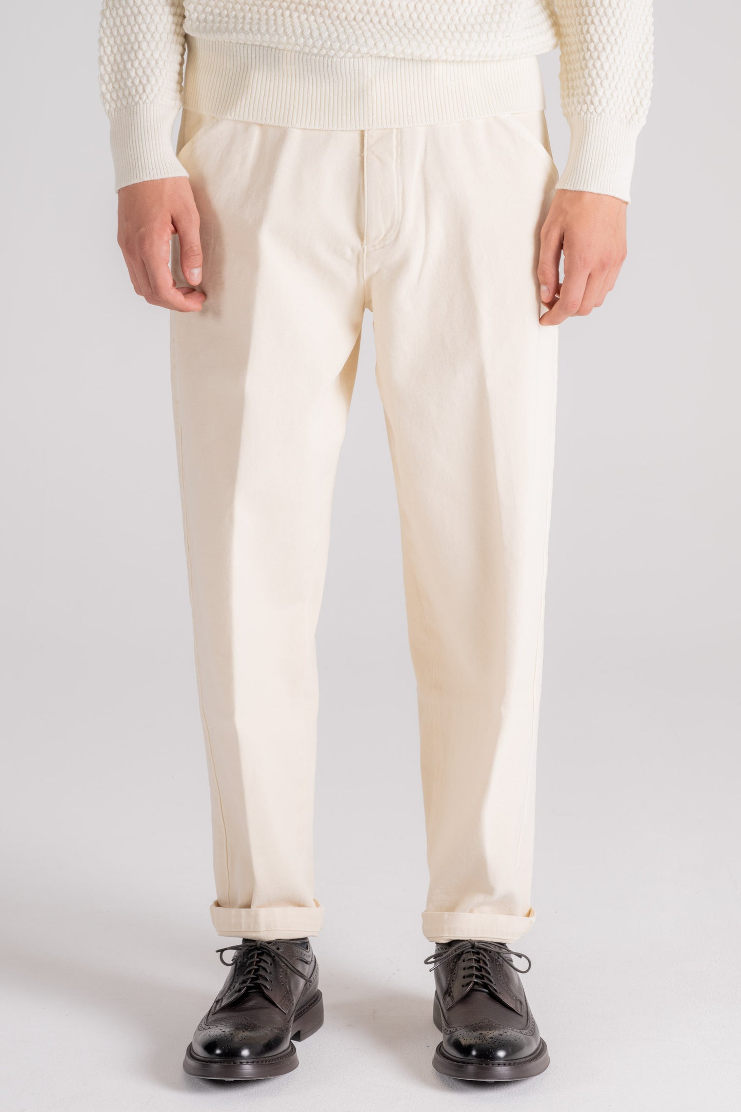  Incotex Slacks Cotton Elastane Beige Trousers Beige Uomo - 1