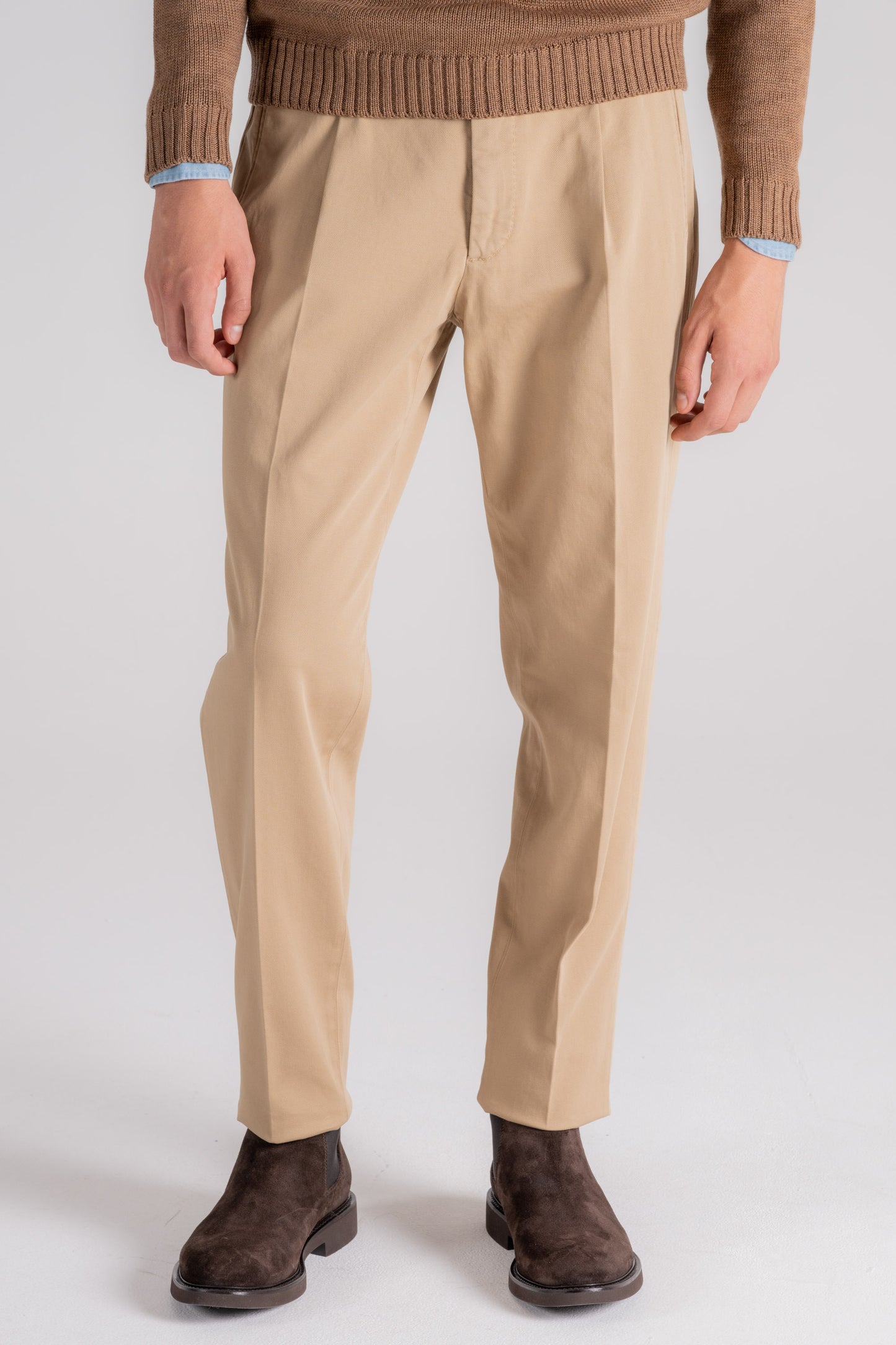  Incotex Beige Trousers In Cotton/elastane Beige Uomo - 1