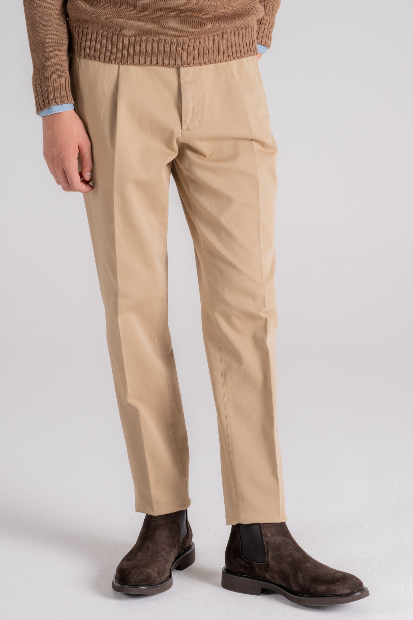  Incotex Beige Trousers In Cotton/elastane Beige Uomo - 2