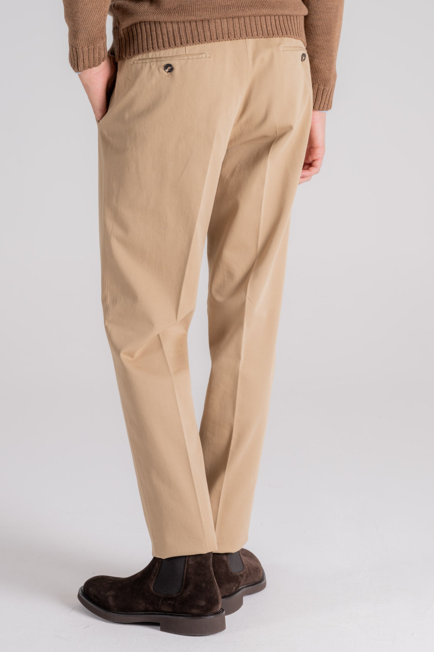  Incotex Beige Trousers In Cotton/elastane Beige Uomo - 4