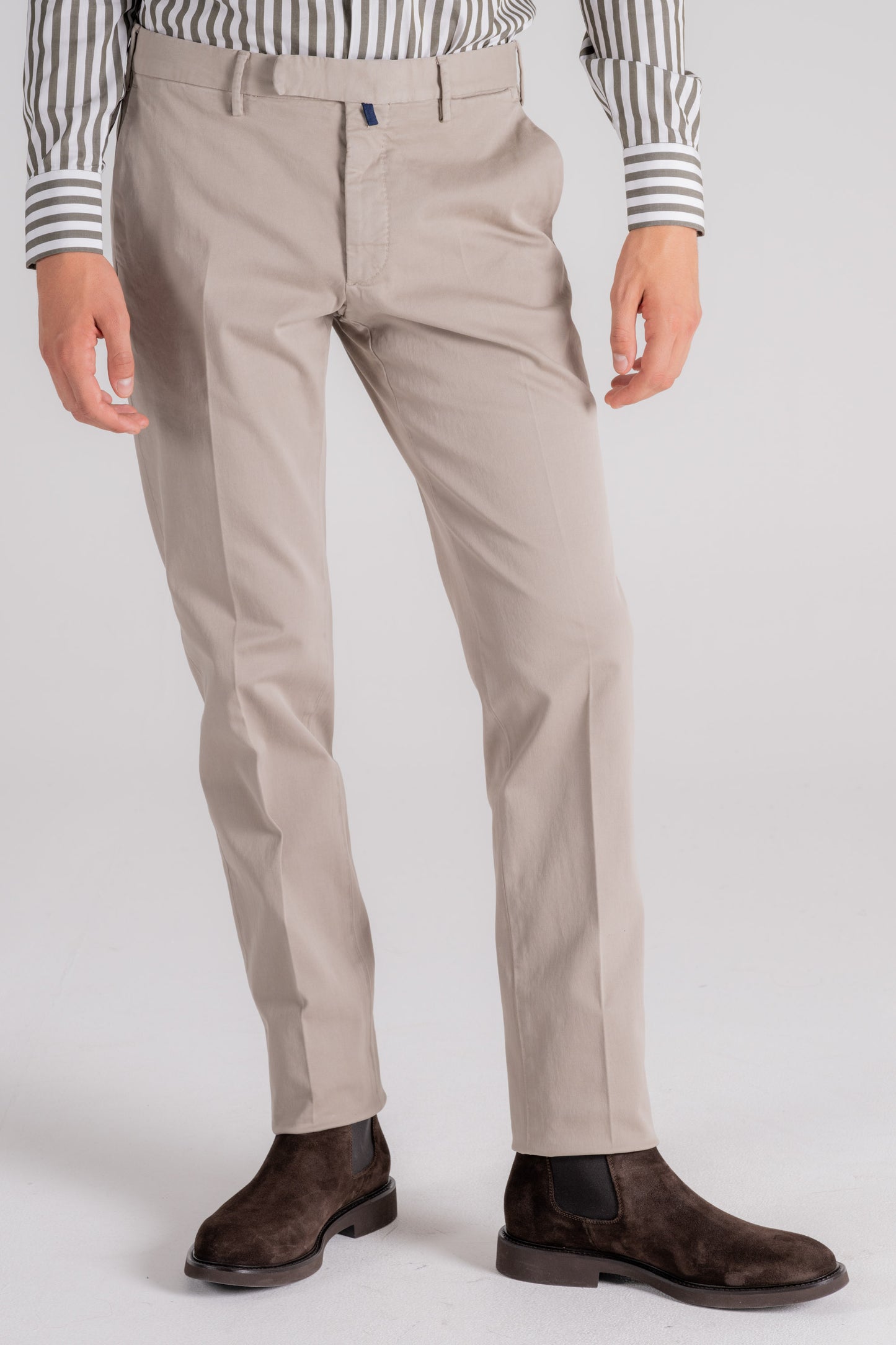  Incotex Trousers Cotton/elastane Blue Beige Uomo - 3