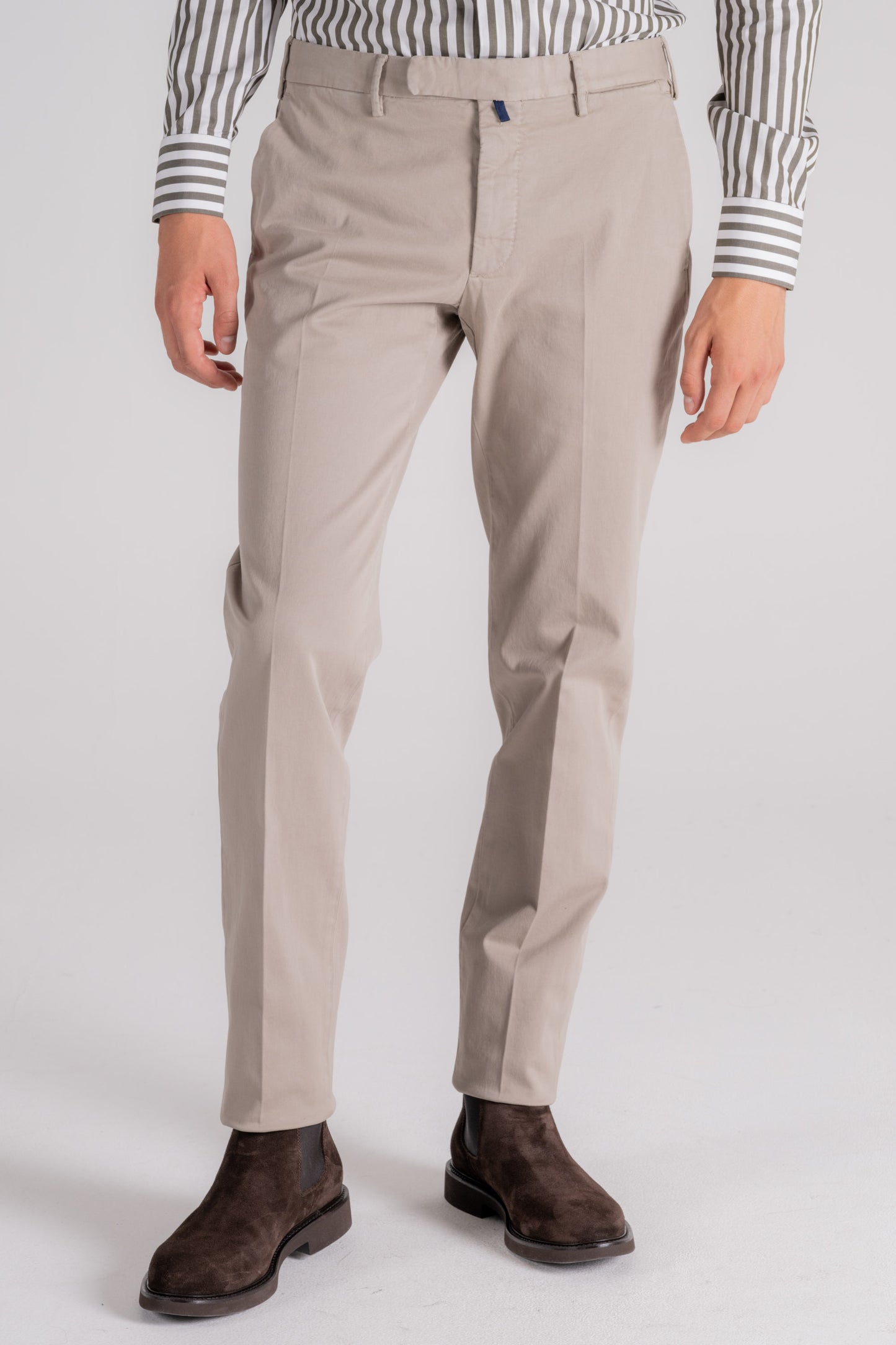  Incotex Trousers Cotton/elastane Blue Beige Uomo - 4