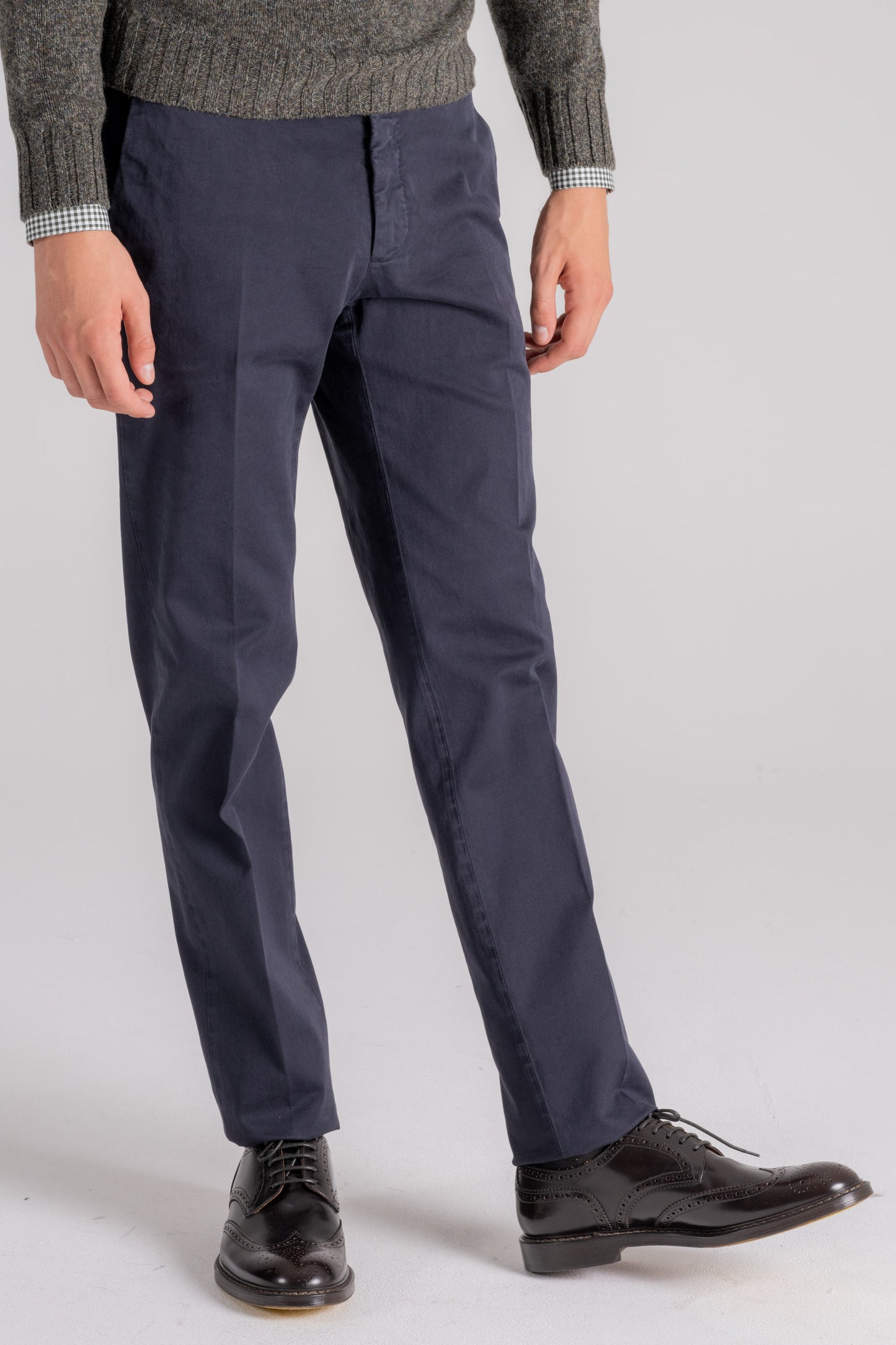  Incotex Blue Trousers In Cotton And Elastane Blu Uomo - 2