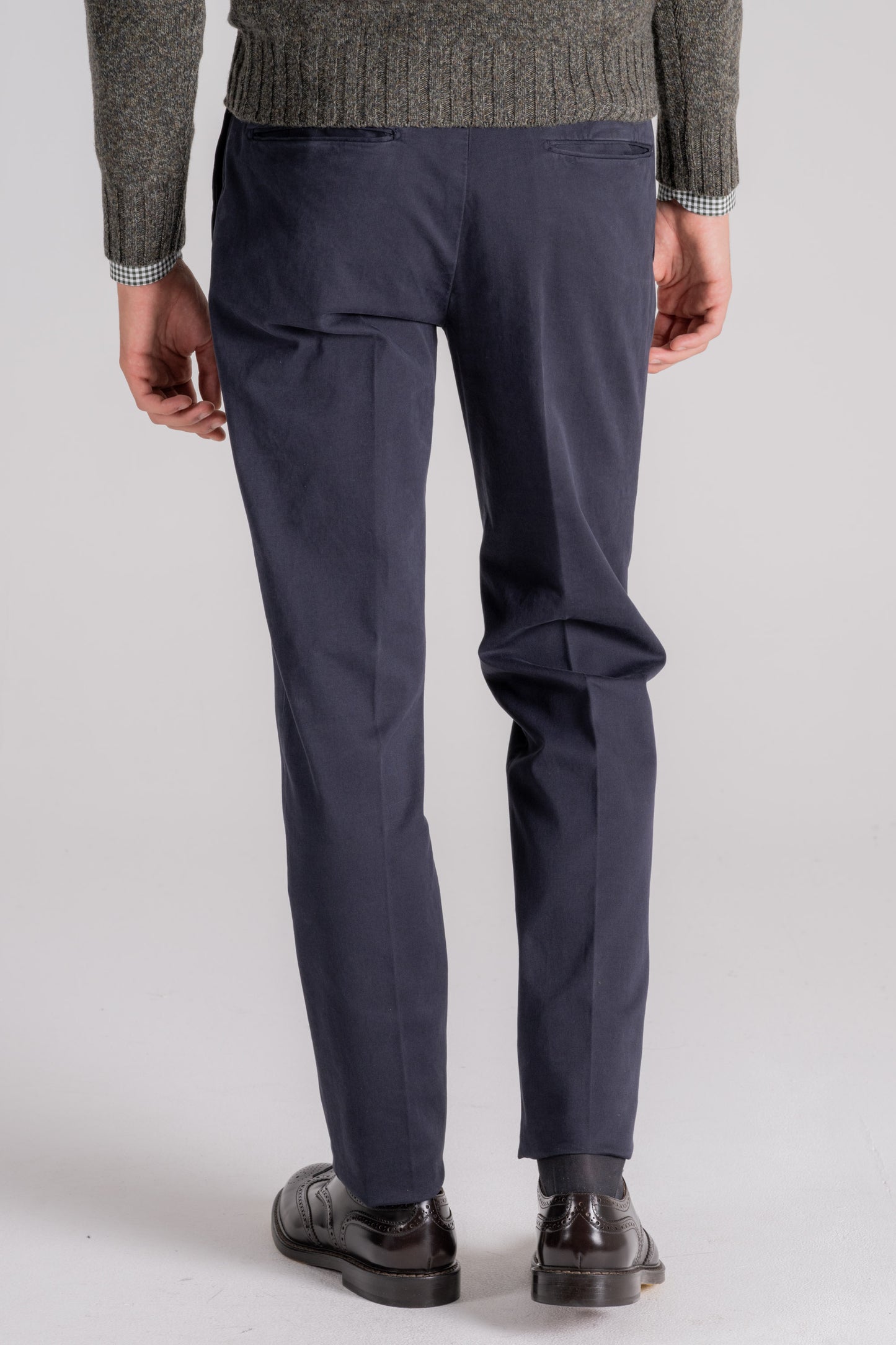  Incotex Blue Trousers In Cotton And Elastane Blu Uomo - 3