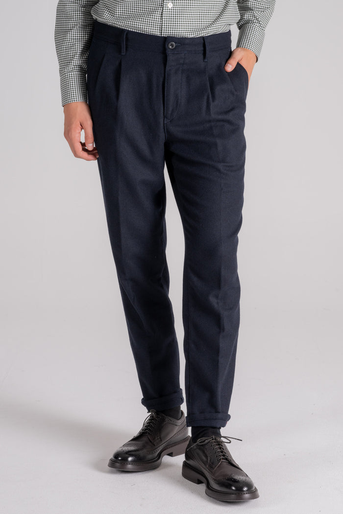 Incotex Slacks Virgin Wool/Polyester Blue Trousers