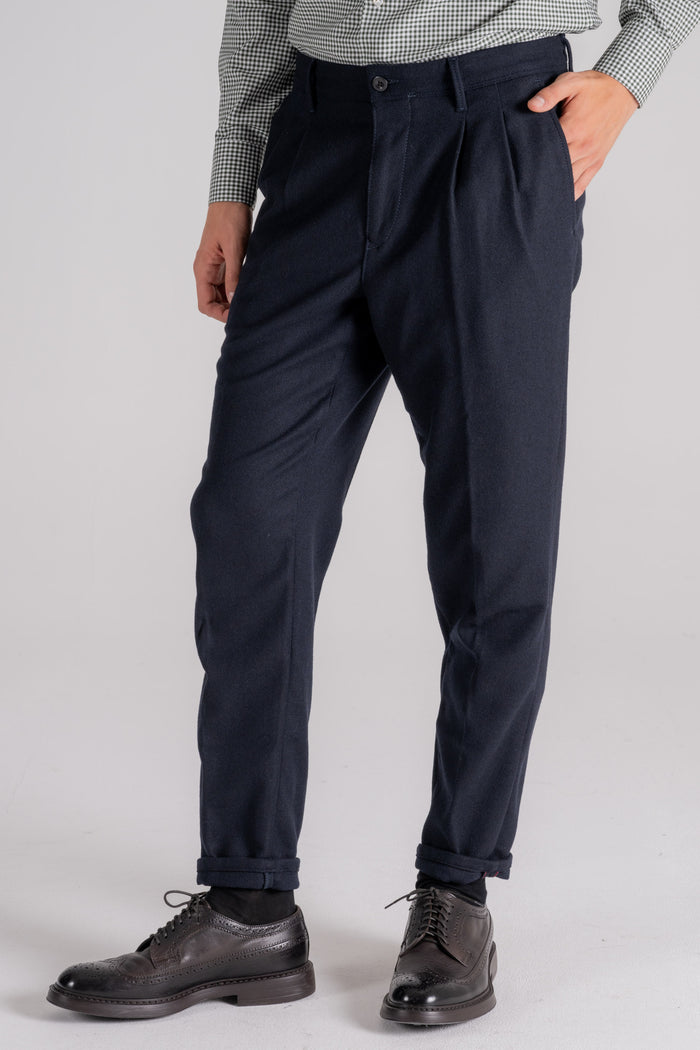 Incotex Slacks Virgin Wool/Polyester Blue Trousers-2