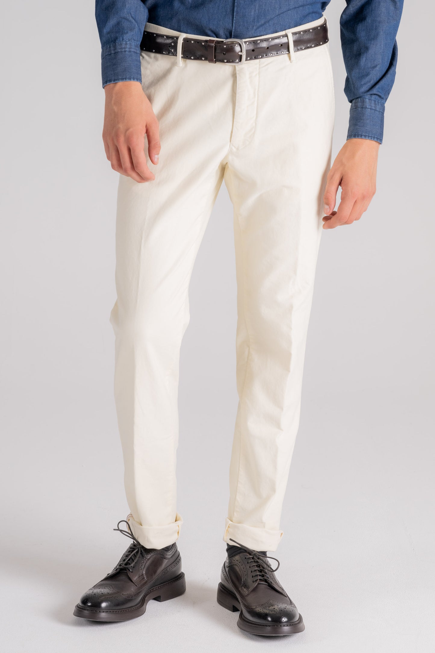  Incotex Slacks White Trousers Bianco Uomo - 1