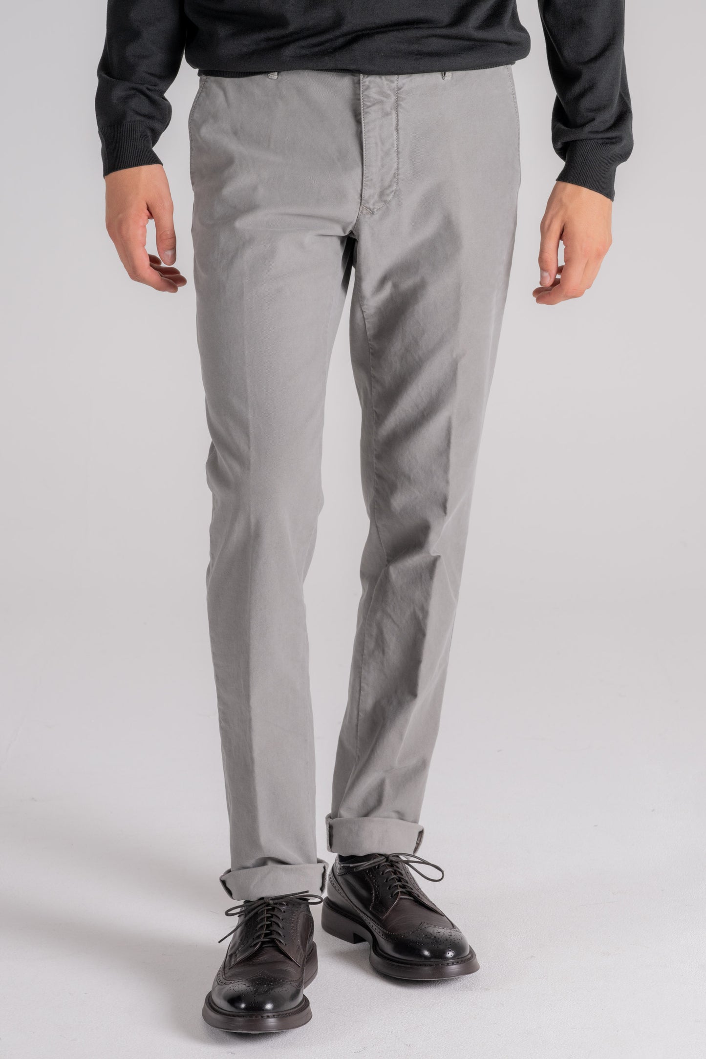  Incotex Slacks Cotton/elastane Grey Trousers Grigio Uomo - 1