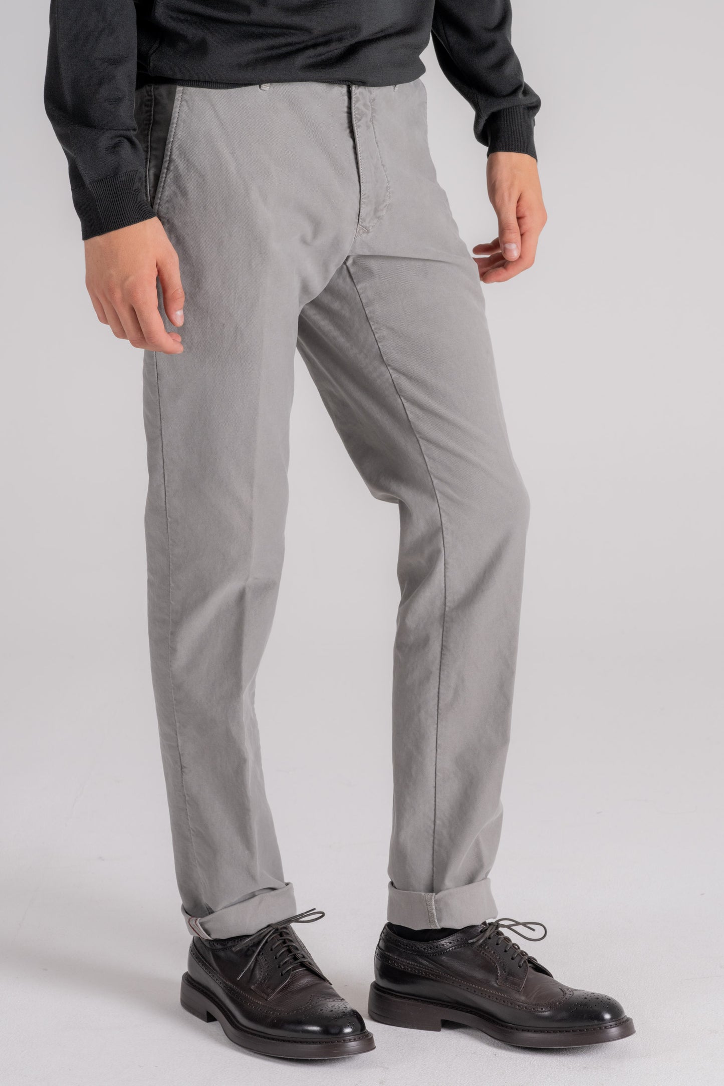  Incotex Slacks Cotton/elastane Grey Trousers Grigio Uomo - 2