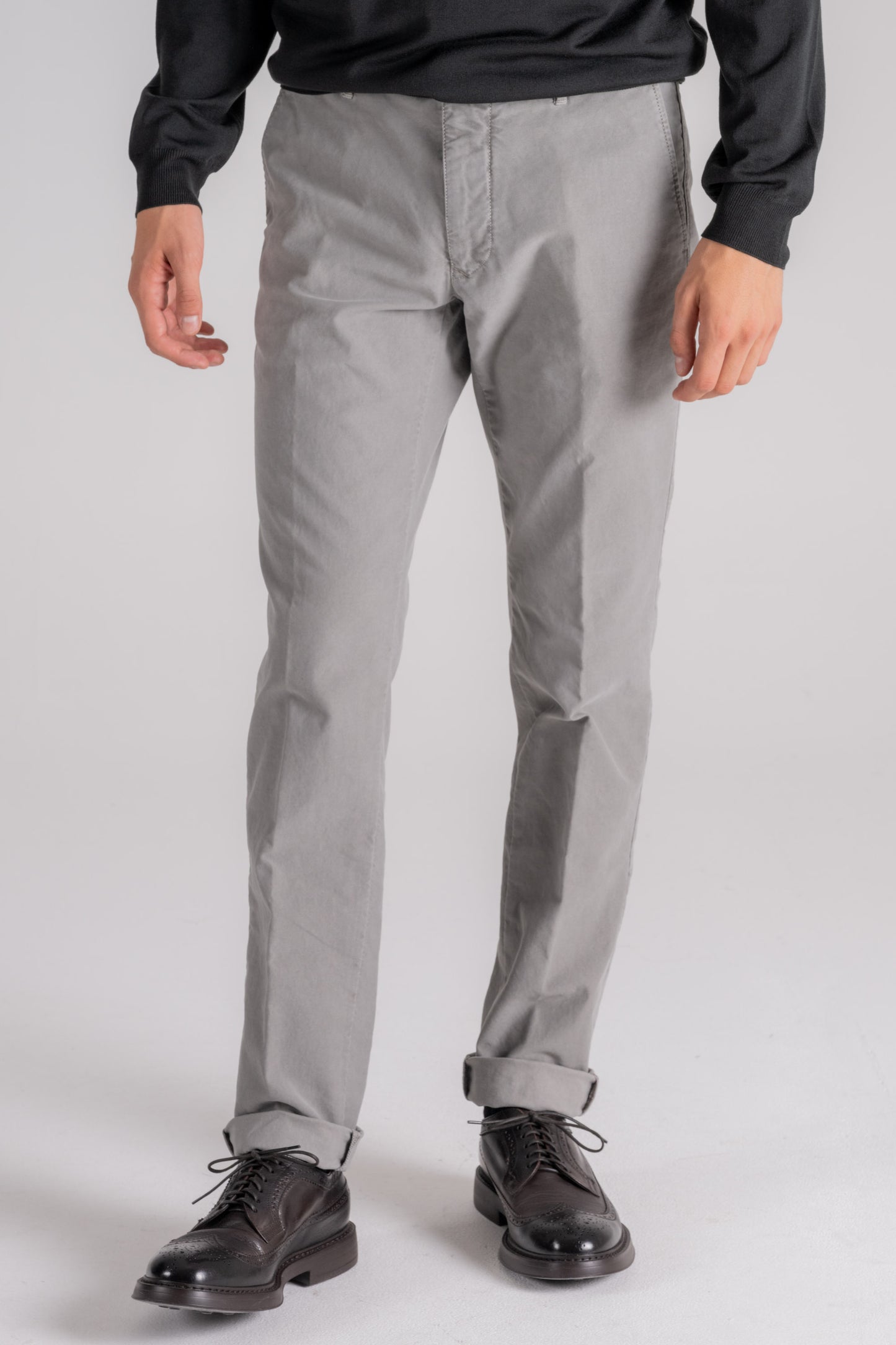  Incotex Slacks Cotton/elastane Grey Trousers Grigio Uomo - 4