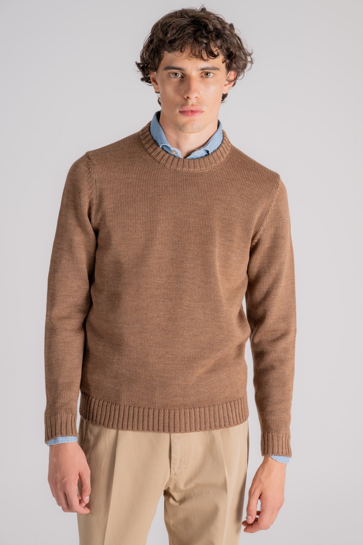  Zanone Sweater Crew Neck 100% Virgin Wool Brown Marrone Uomo - 3