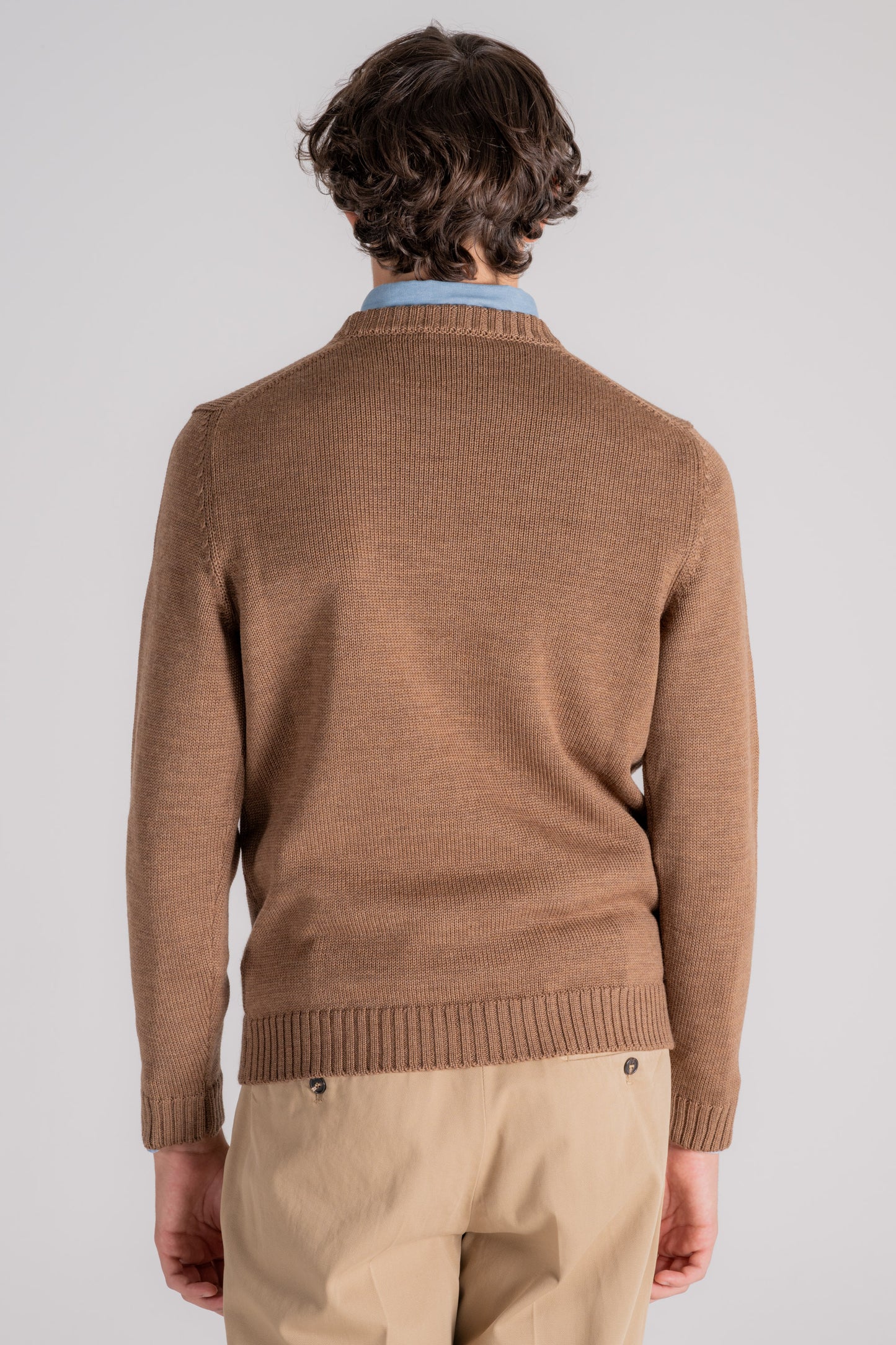  Zanone Sweater Crew Neck 100% Virgin Wool Brown Marrone Uomo - 4