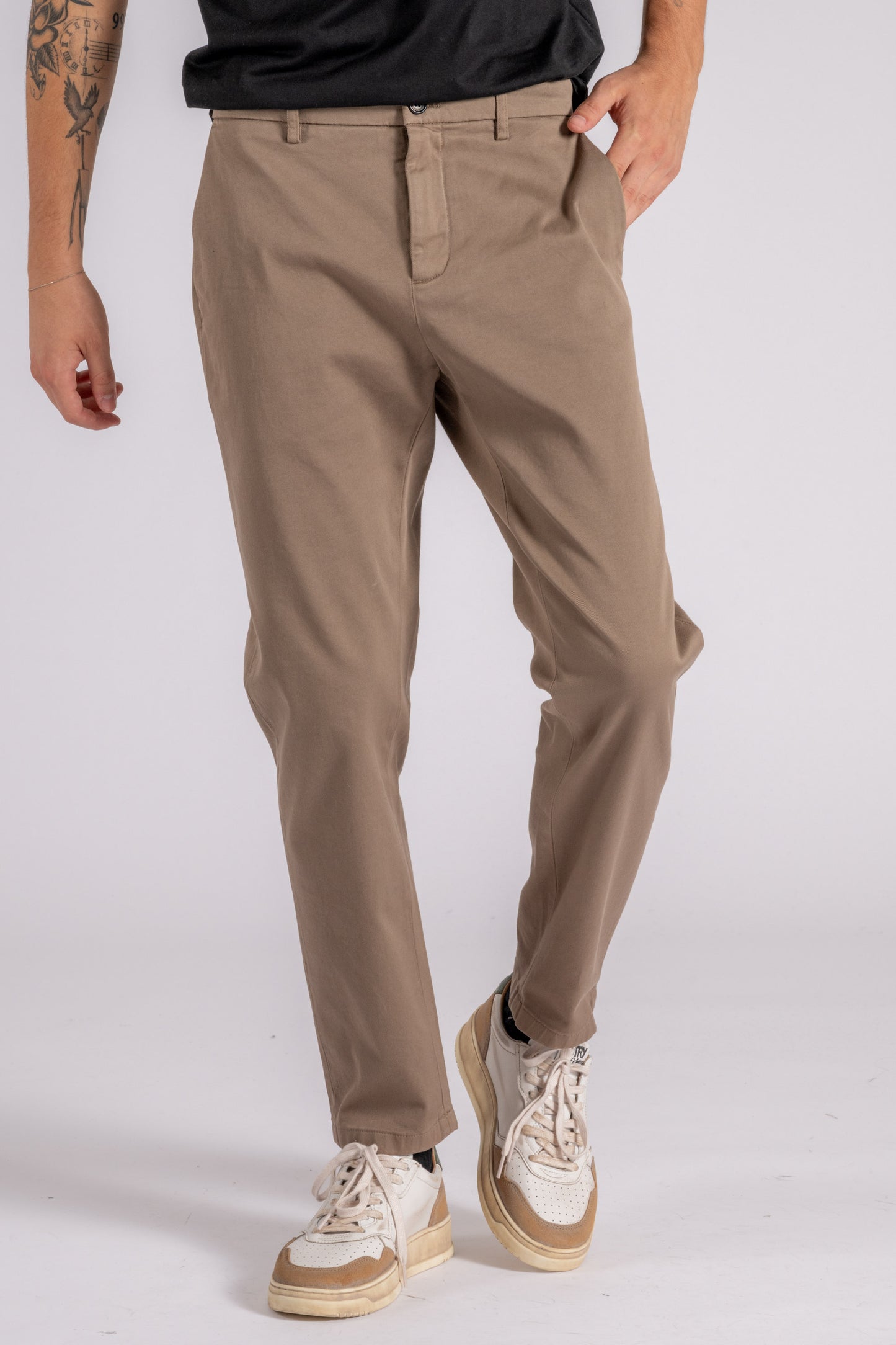  Department 5 Prince Chino Slim Crop Cotton/elastane Beige Pants Beige Uomo - 4